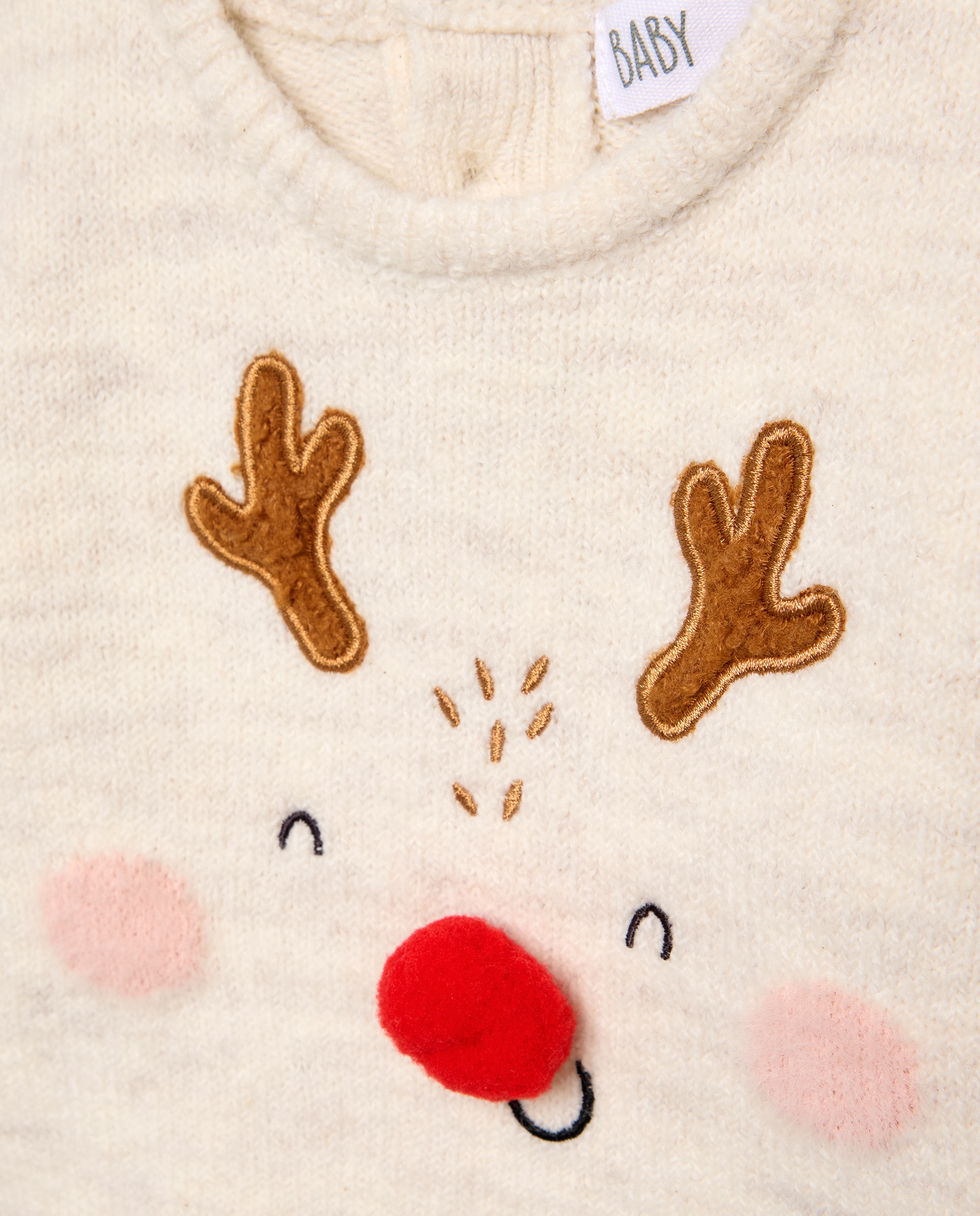 Jersey cuello caja y fantasía Navidad de bebé - Baby El Corte Inglés - 120 Crudo 120 Crudo-3