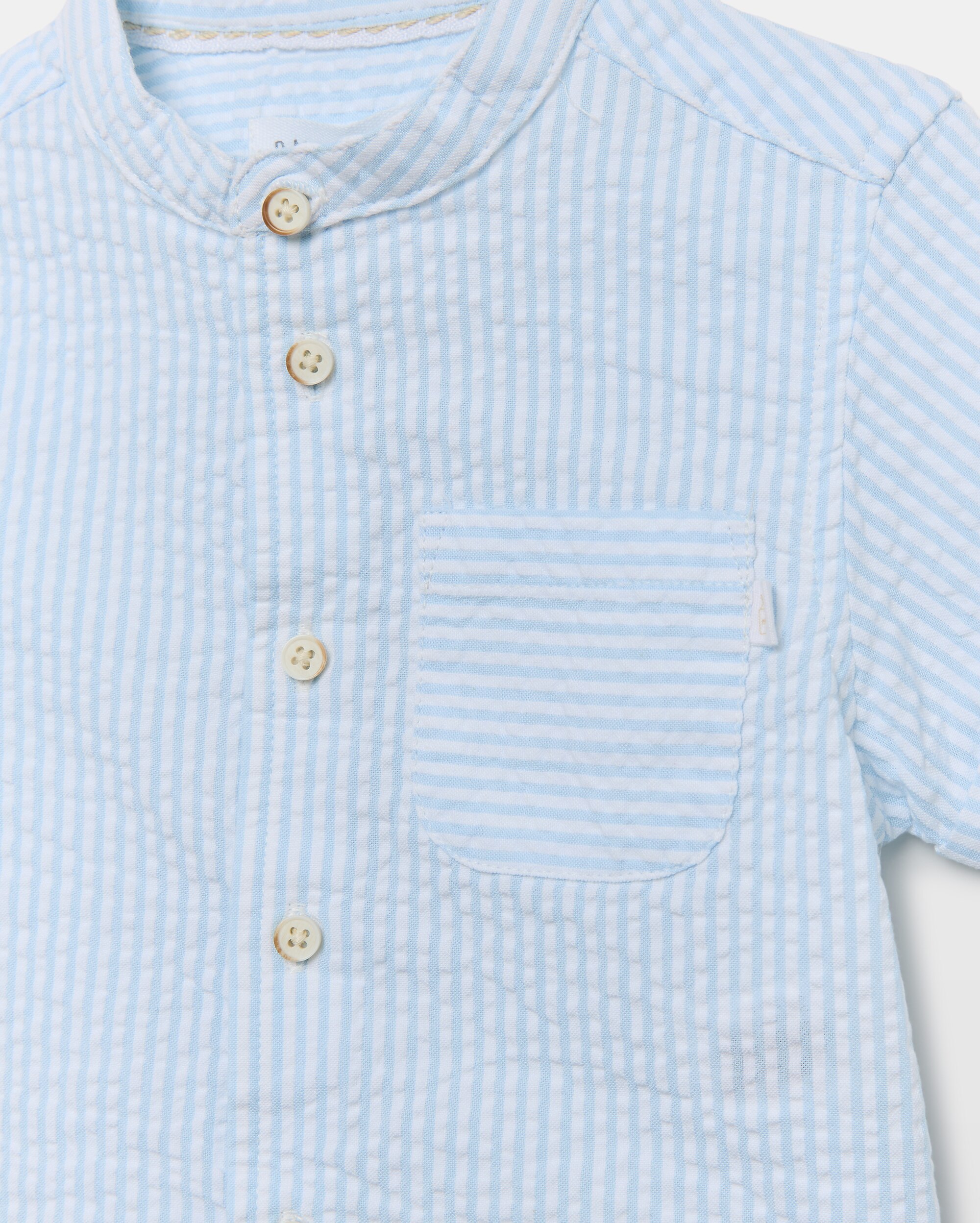 Camisa de Bebé com Manga Curta e Gola à Padre Baby El Corte Inglés Azul-3