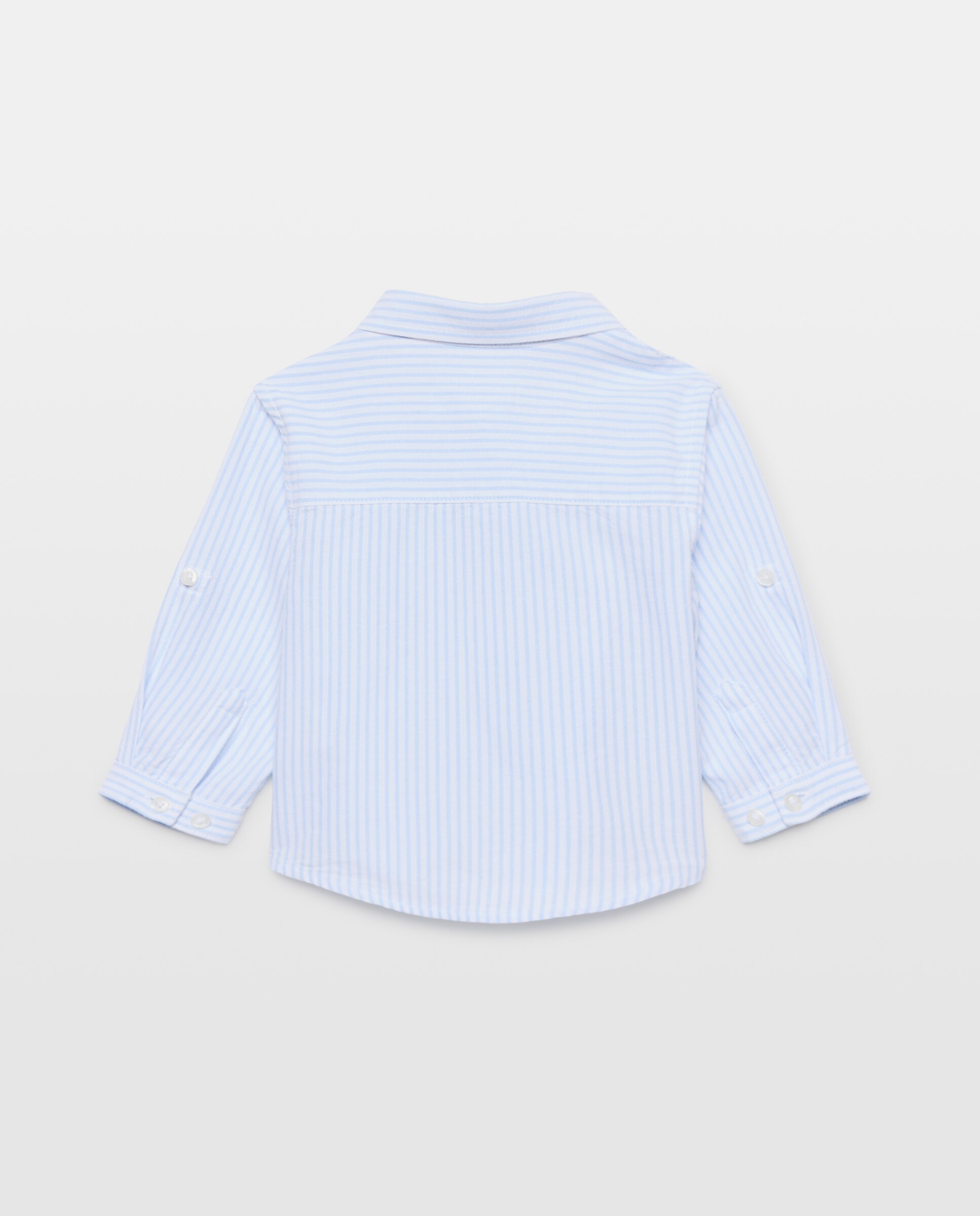 Camisa Oxford de Bebé às Riscas com Manga Comprida Baby El Corte Inglés Azul-2
