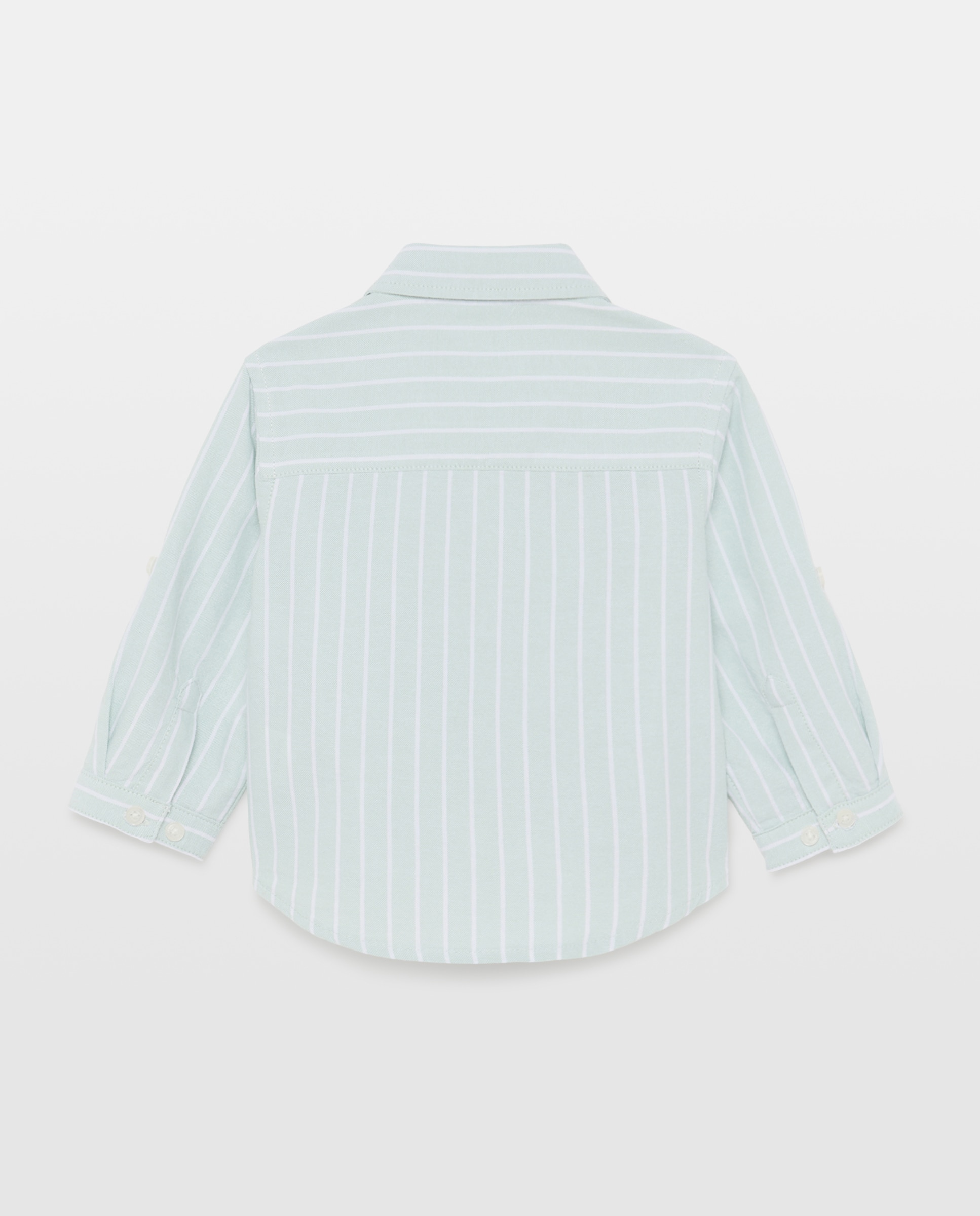 Camisa Oxford de Bebé às Riscas com Manga Comprida Baby El Corte Inglés Verde-2
