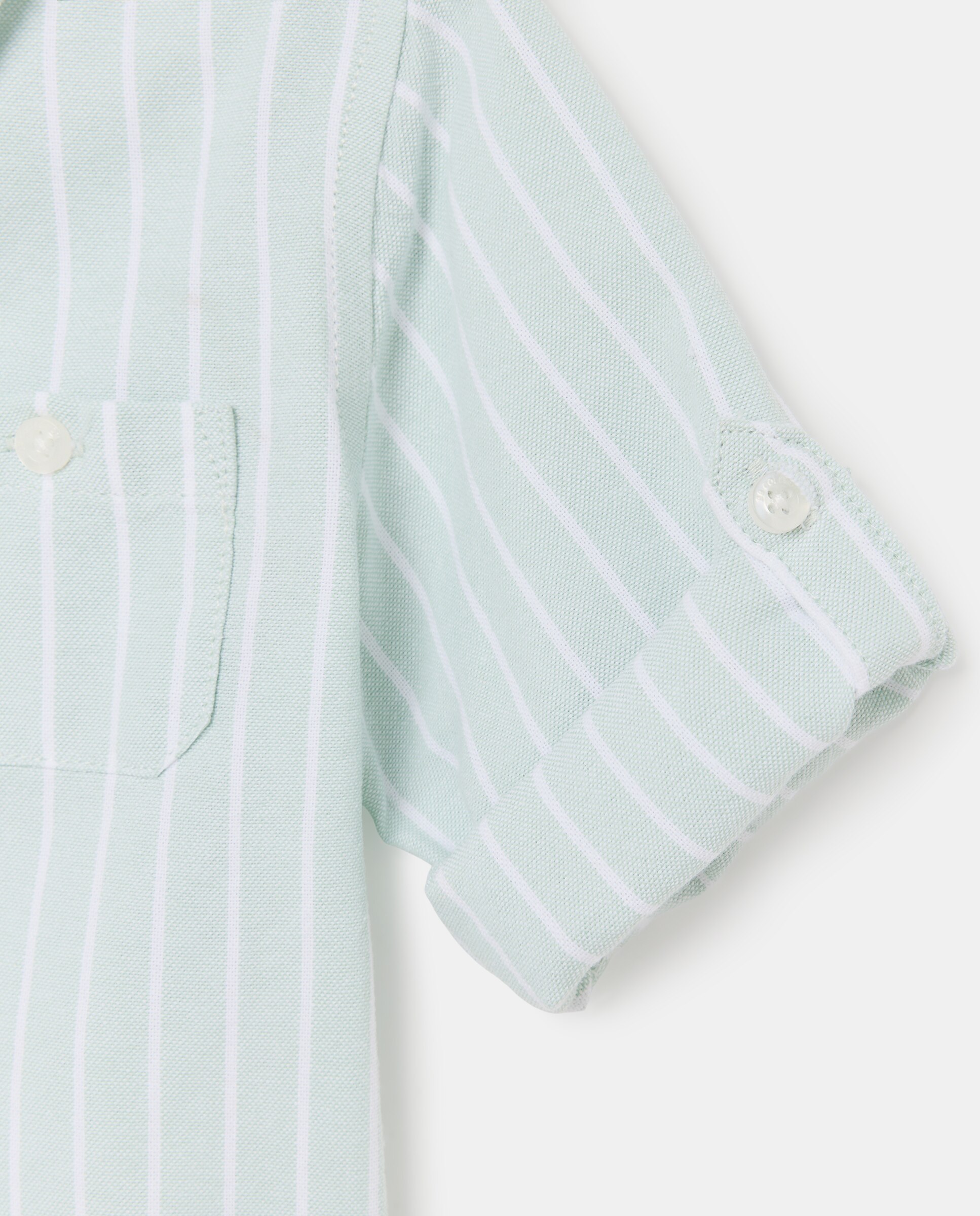 Camisa Oxford de Bebé às Riscas com Manga Comprida Baby El Corte Inglés Verde-3