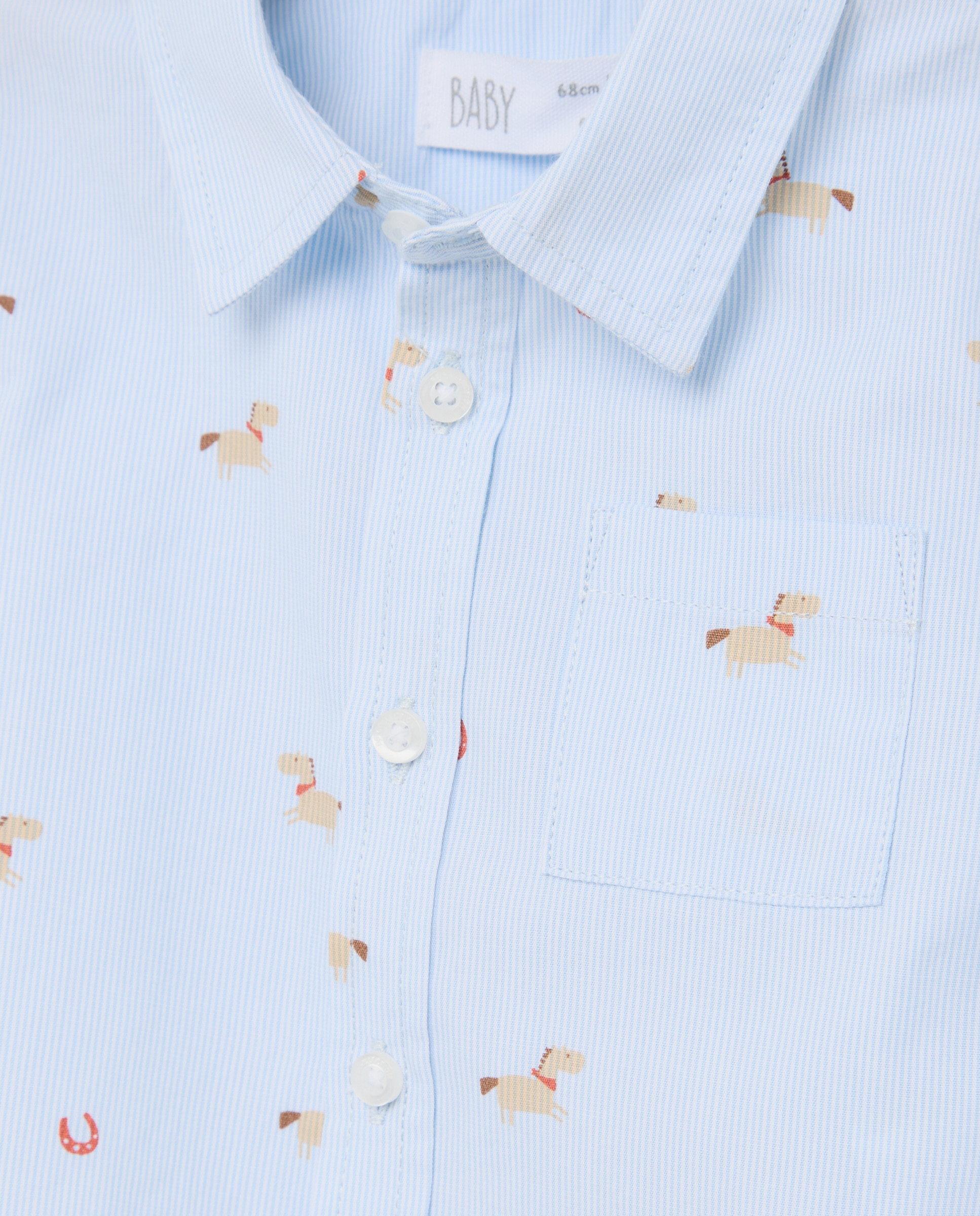Camisa de Bebé em Popelina com Manga Comprida e Fantasia Baby El Corte Inglés Azul-3