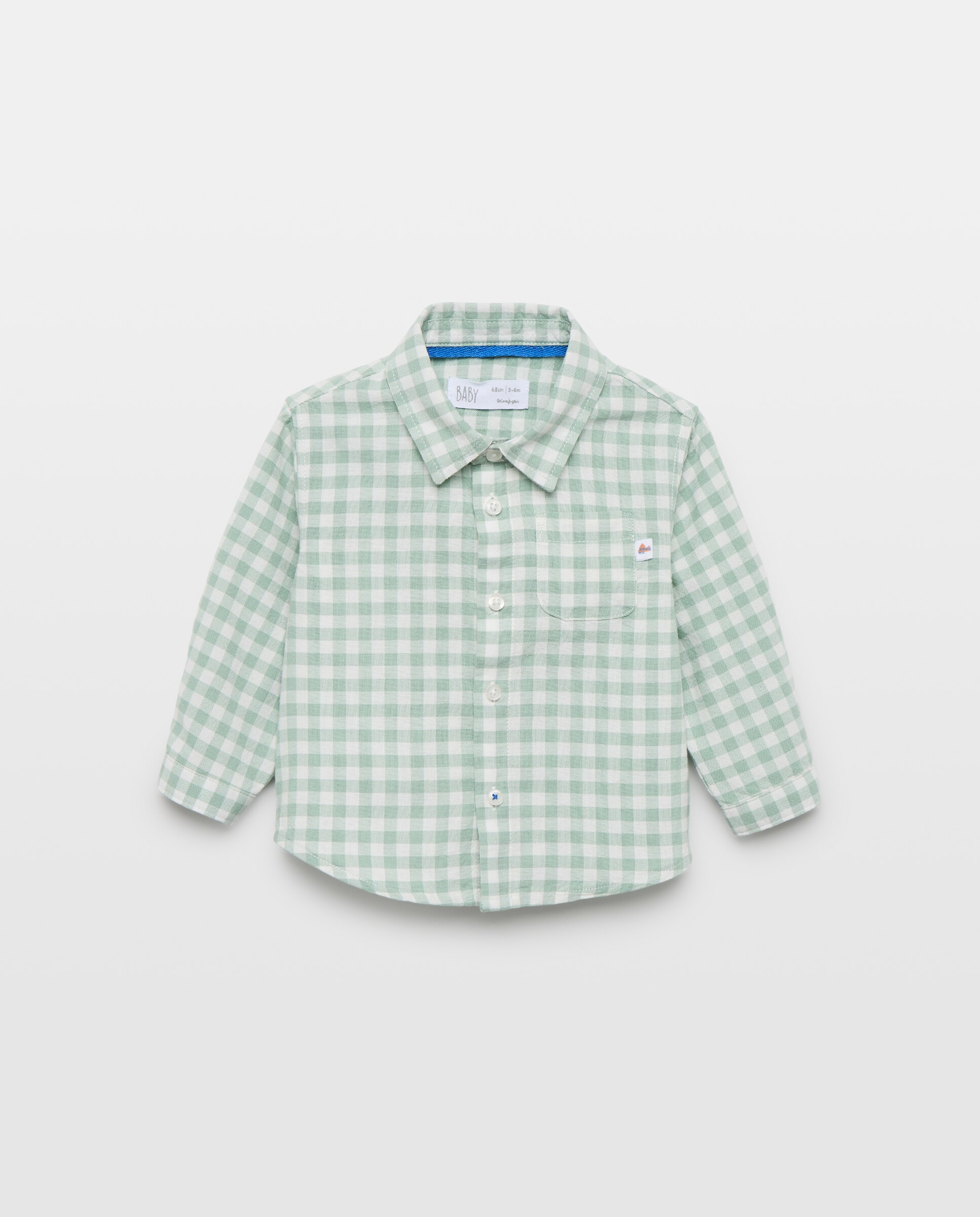 Imagem 0 de Camisa Oxford de Bebé aos Quadrados com Manga Comprida