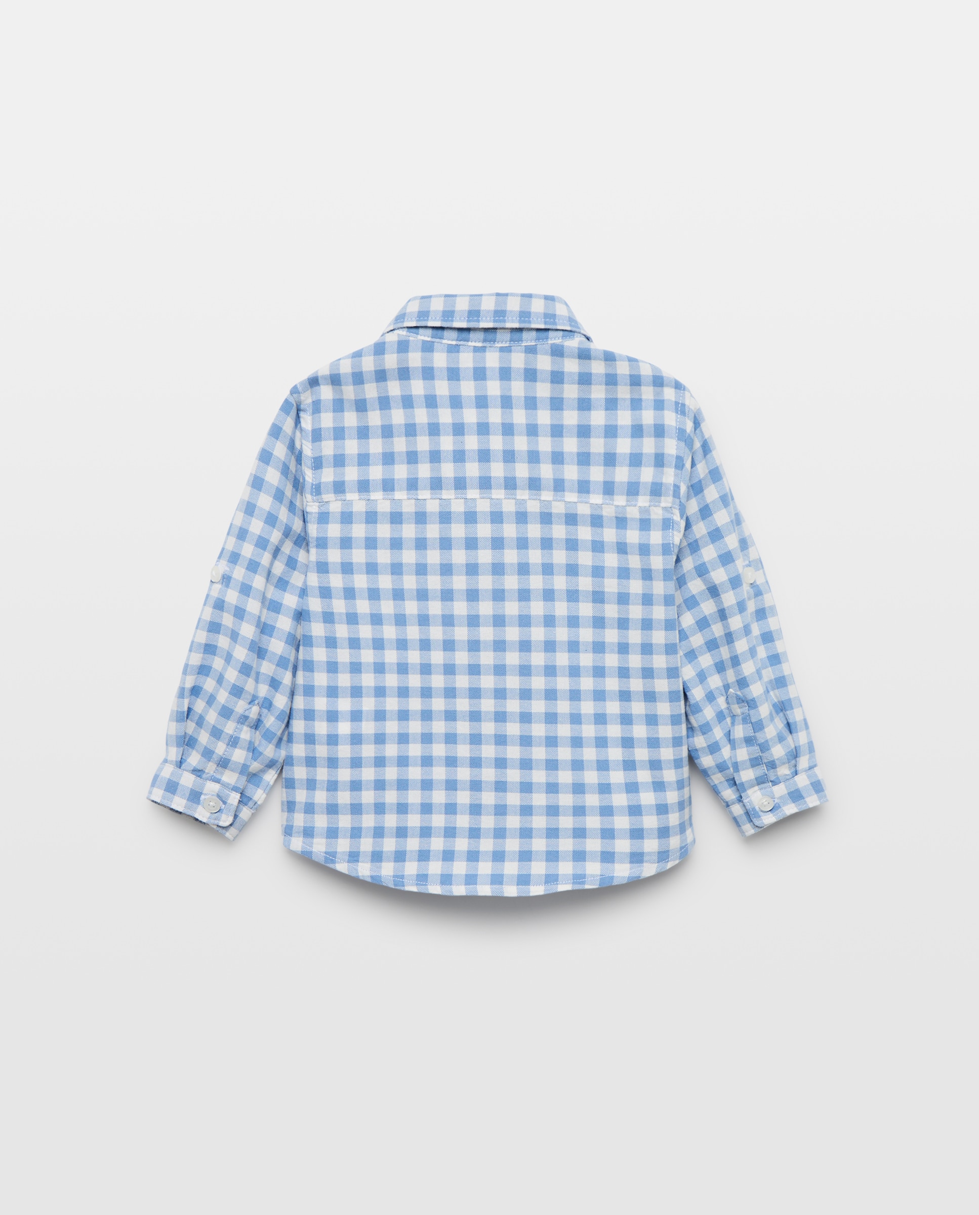 Camisa Oxford de Bebé aos Quadrados com Manga Comprida Baby El Corte Inglés 400 Azul-2