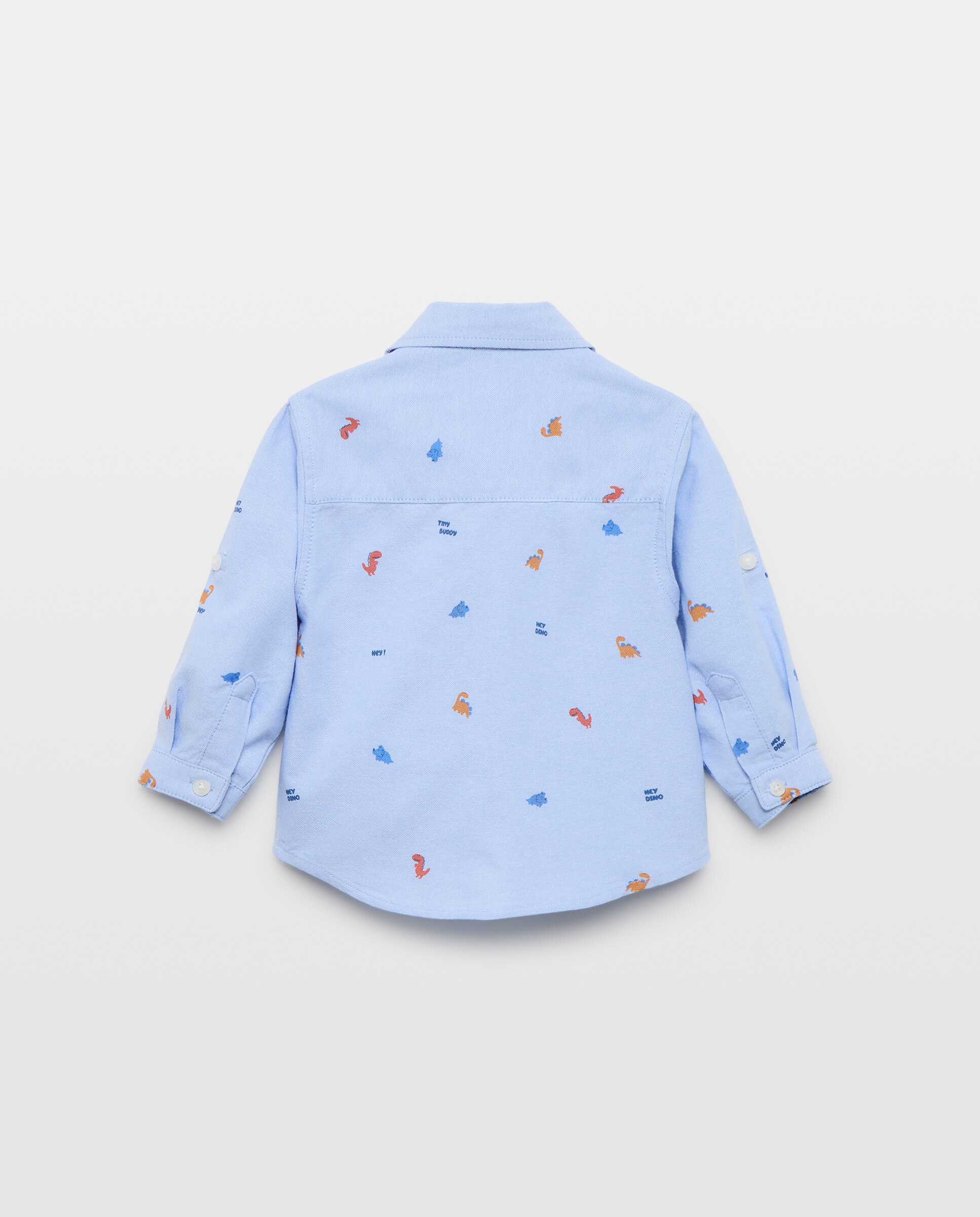 Camisa Oxford de Bebé com Manga Comprida e All Over Print Baby El Corte Inglés 400 Azul-2