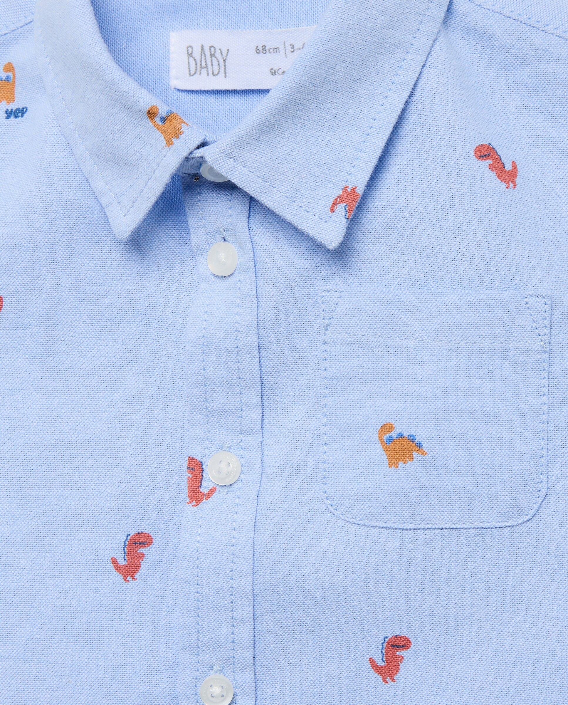 Camisa Oxford de Bebé com Manga Comprida e All Over Print Baby El Corte Inglés 400 Azul-3