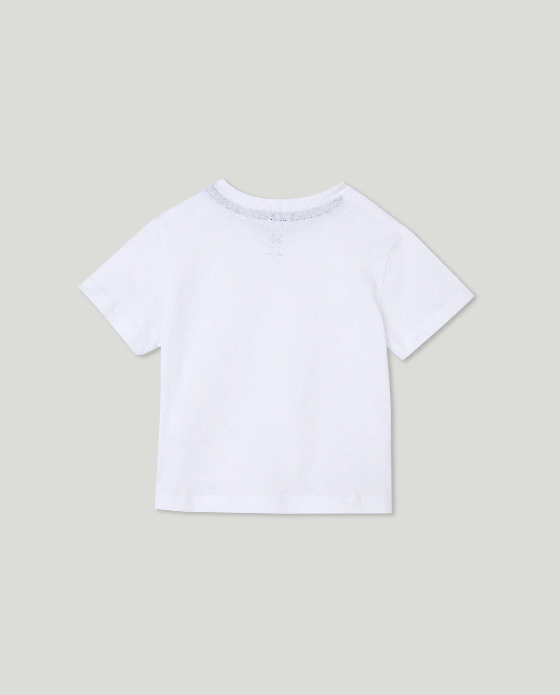 T-shirt Básica de Bebé com Manga Curta Branco-2