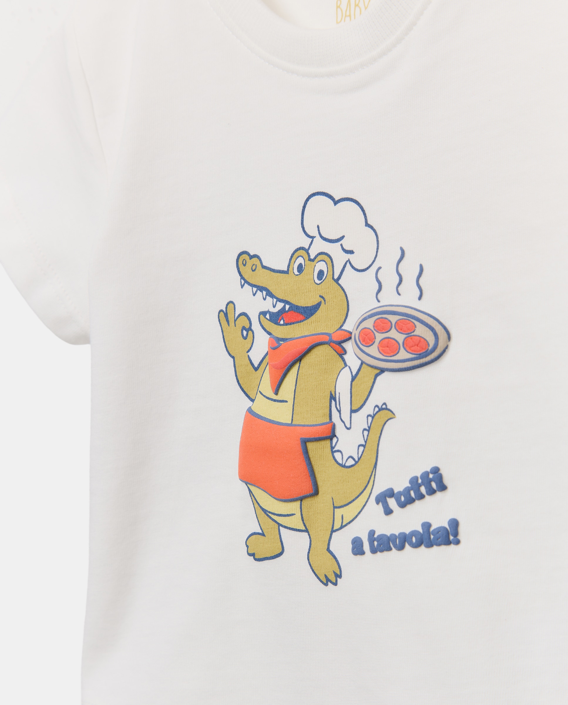 T-shirt de Manga Curta de Bebé com Estampado de Fantasia Branco-3