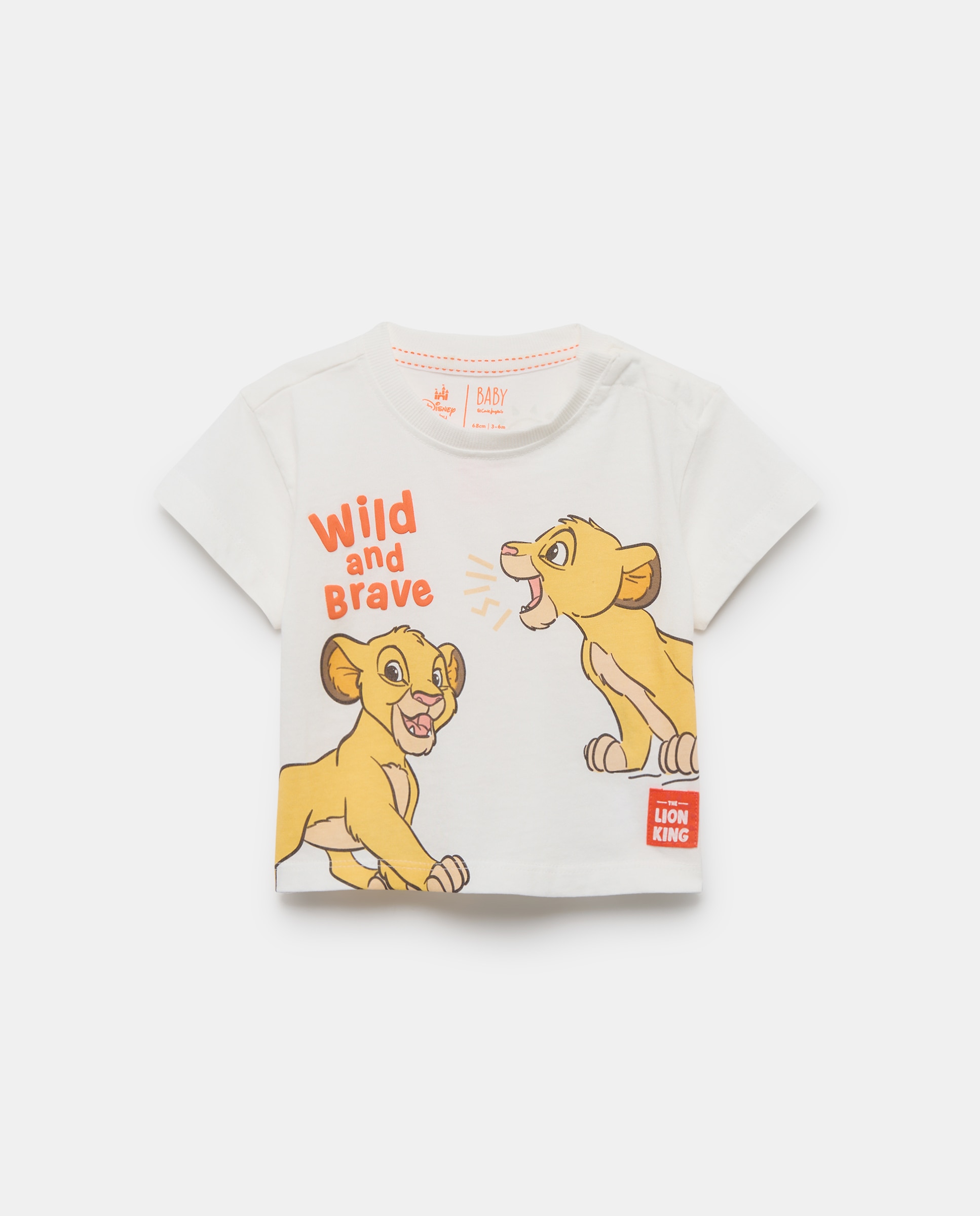 T-shirt de Manga Curta de Bebé com Estampado O Rei Leão Baby El Corte Inglés Branco-marfim-1
