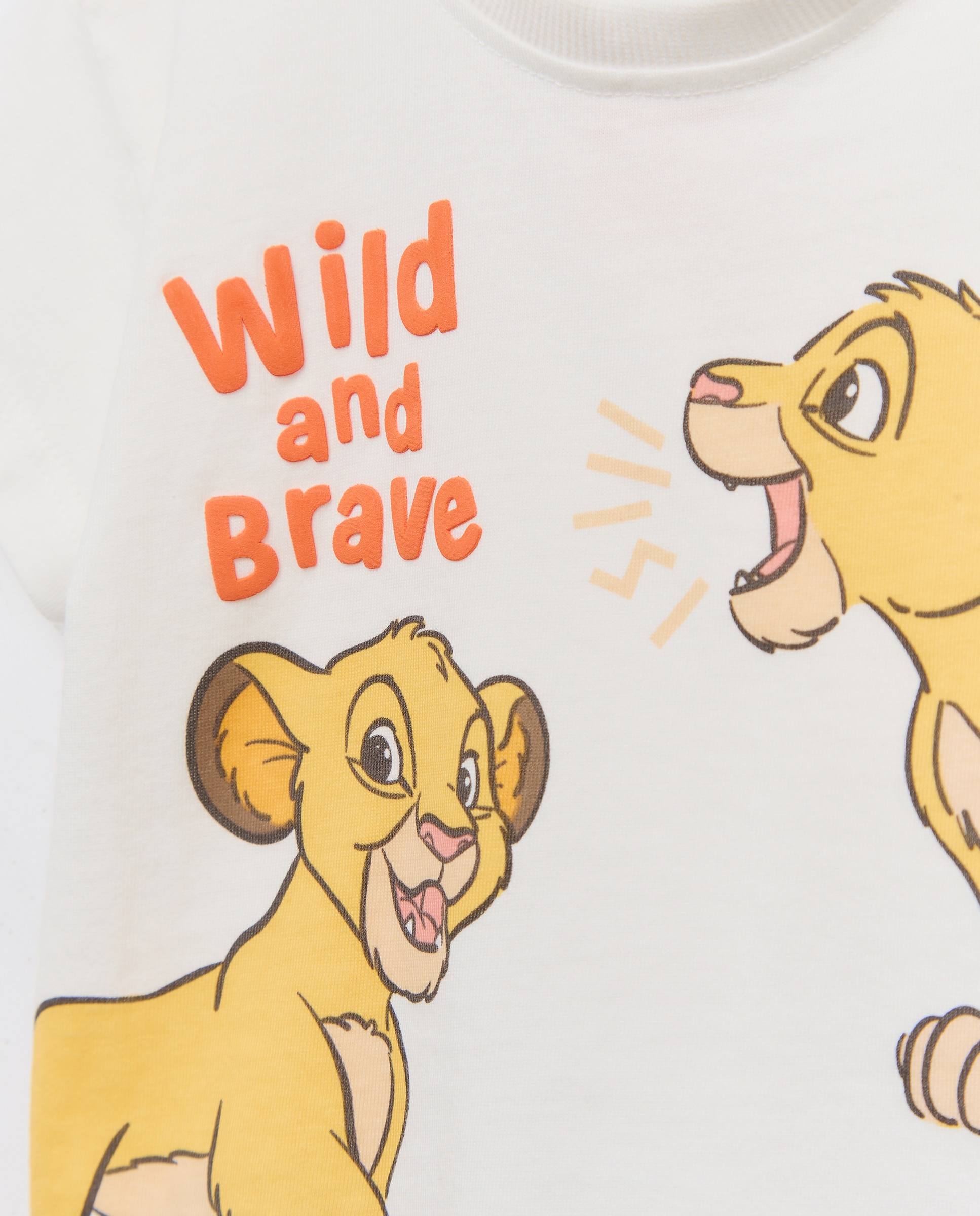 T-shirt de Manga Curta de Bebé com Estampado O Rei Leão Baby El Corte Inglés Branco-marfim-3