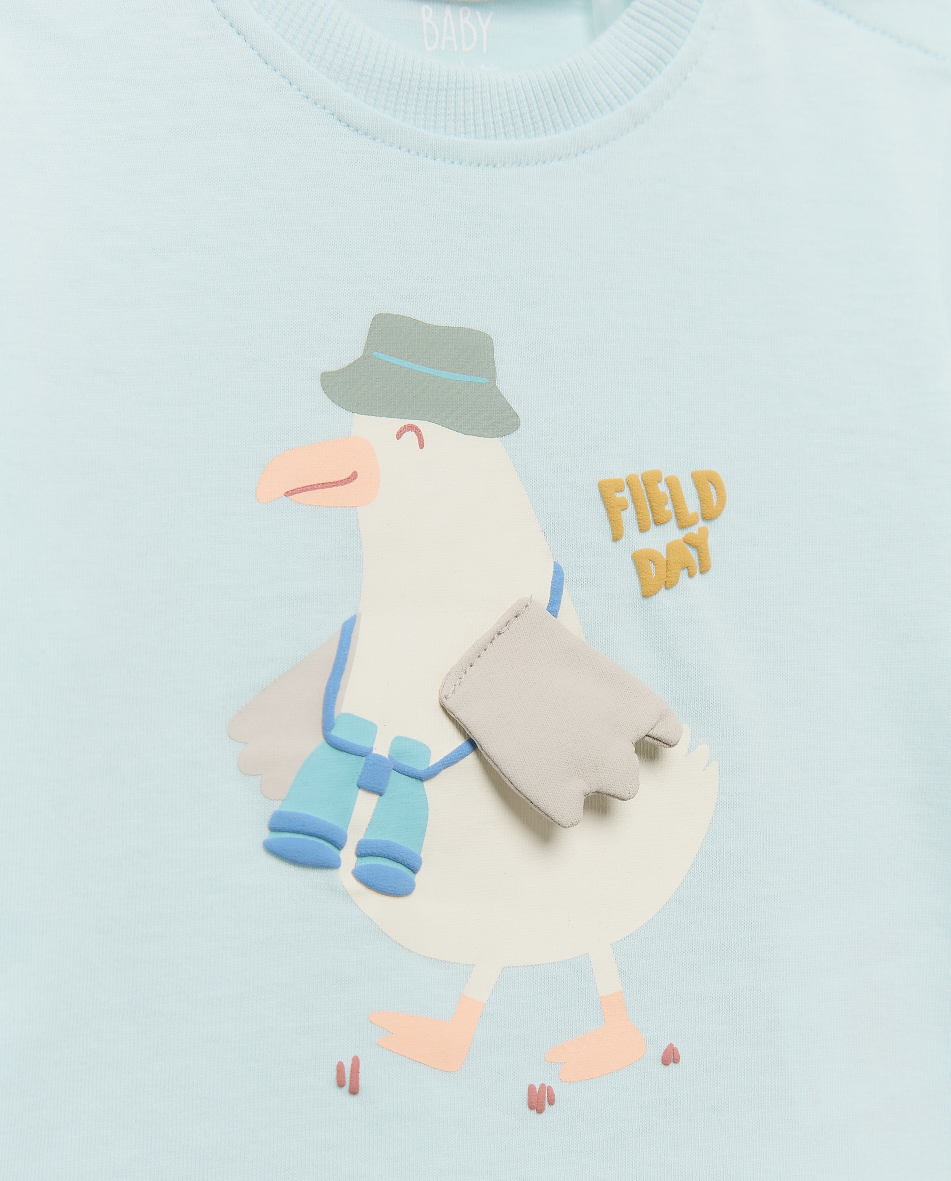 T-shirt de Bebé com Manga Curta e Fantasia 3D Baby El Corte Inglés 510 Verde Claro-3