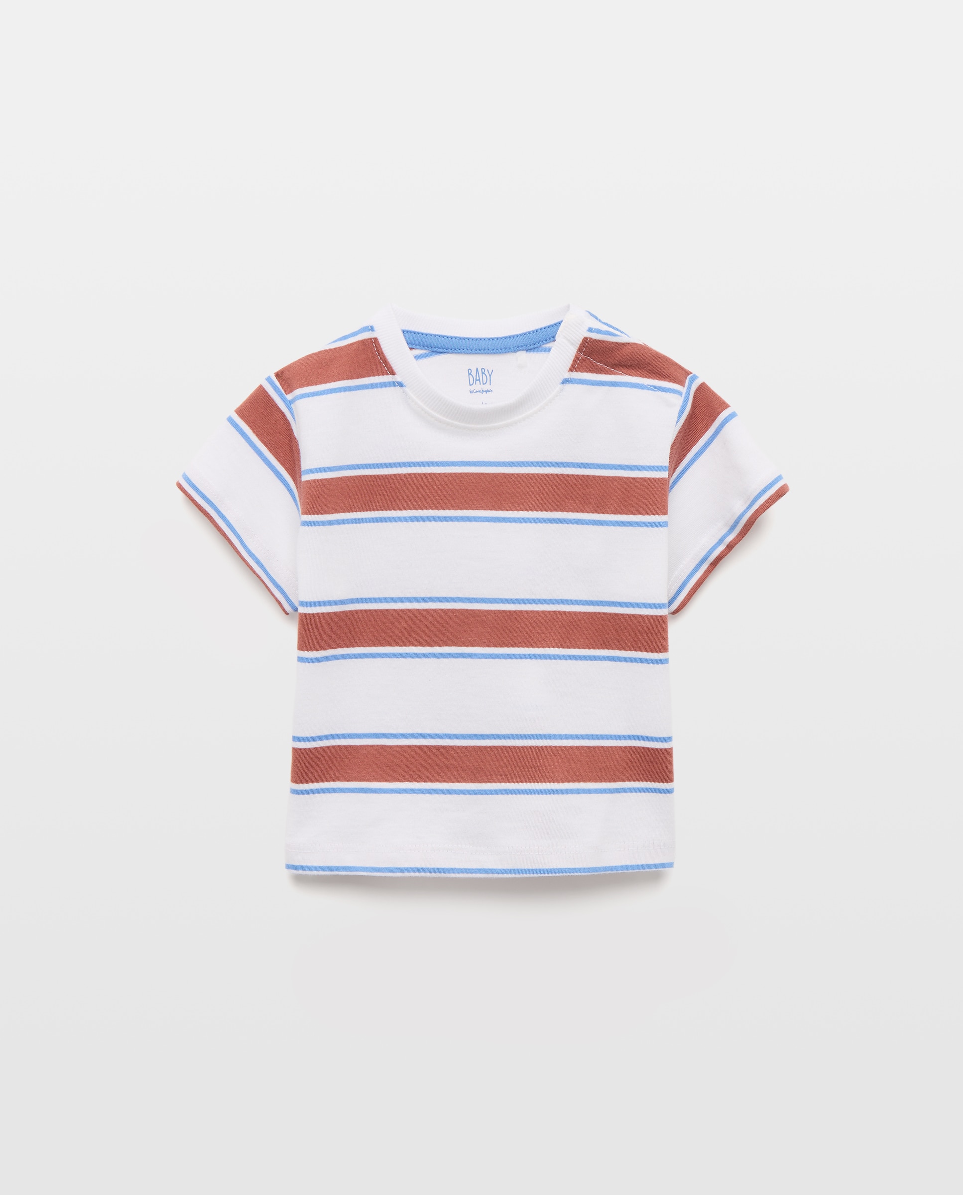 Imagen 1 de Camiseta manga corta rayas de bebé - Baby El Corte Inglés - Blanco Blanco