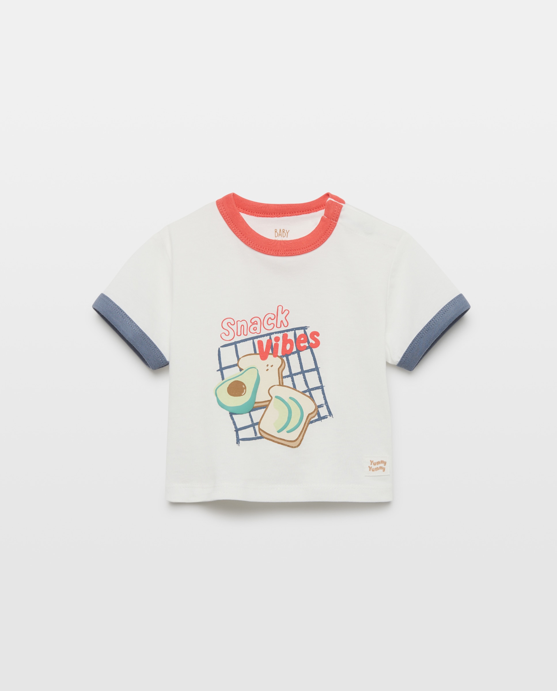 Imagen 0 de Camiseta para bebé de manga corta estampado posicional Blanco roto