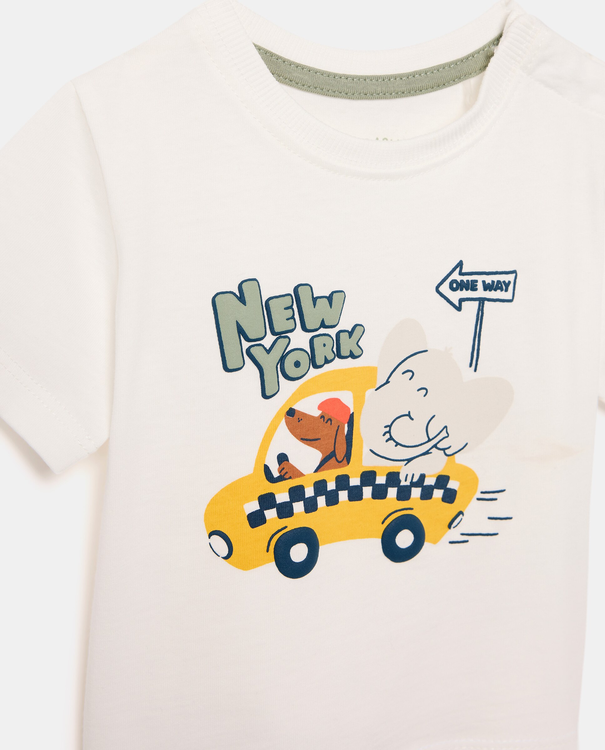 T-shirt Estampada de Bebé com Manga Curta Baby El Corte Inglés Branco-marfim-3