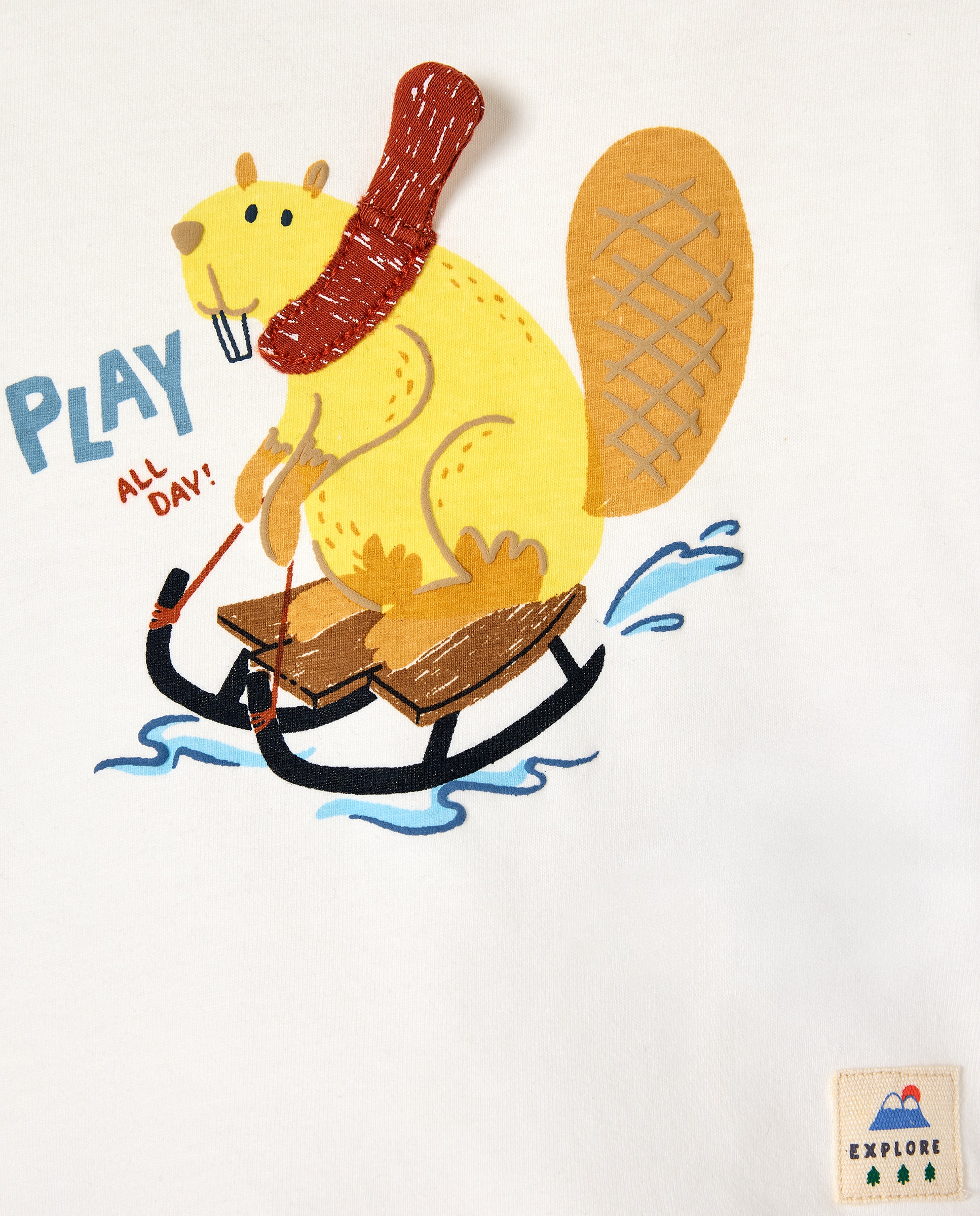 Camisola de Manga Comprida 3D de Bebé Branco-marfim-3