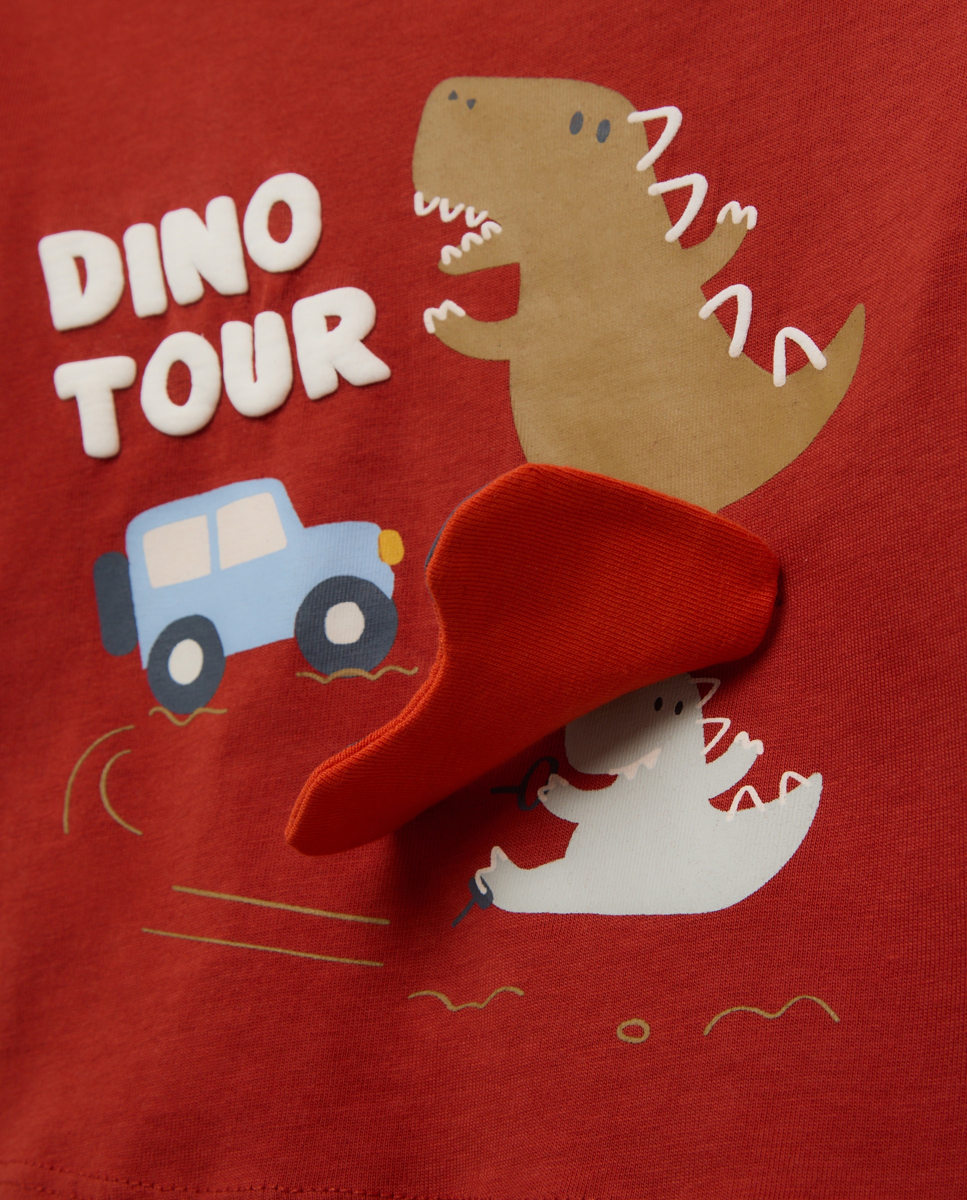 Camisola de Bebé com Manga Comprida e Decote Redondo com Estampado 3D 600 Vermelho-3