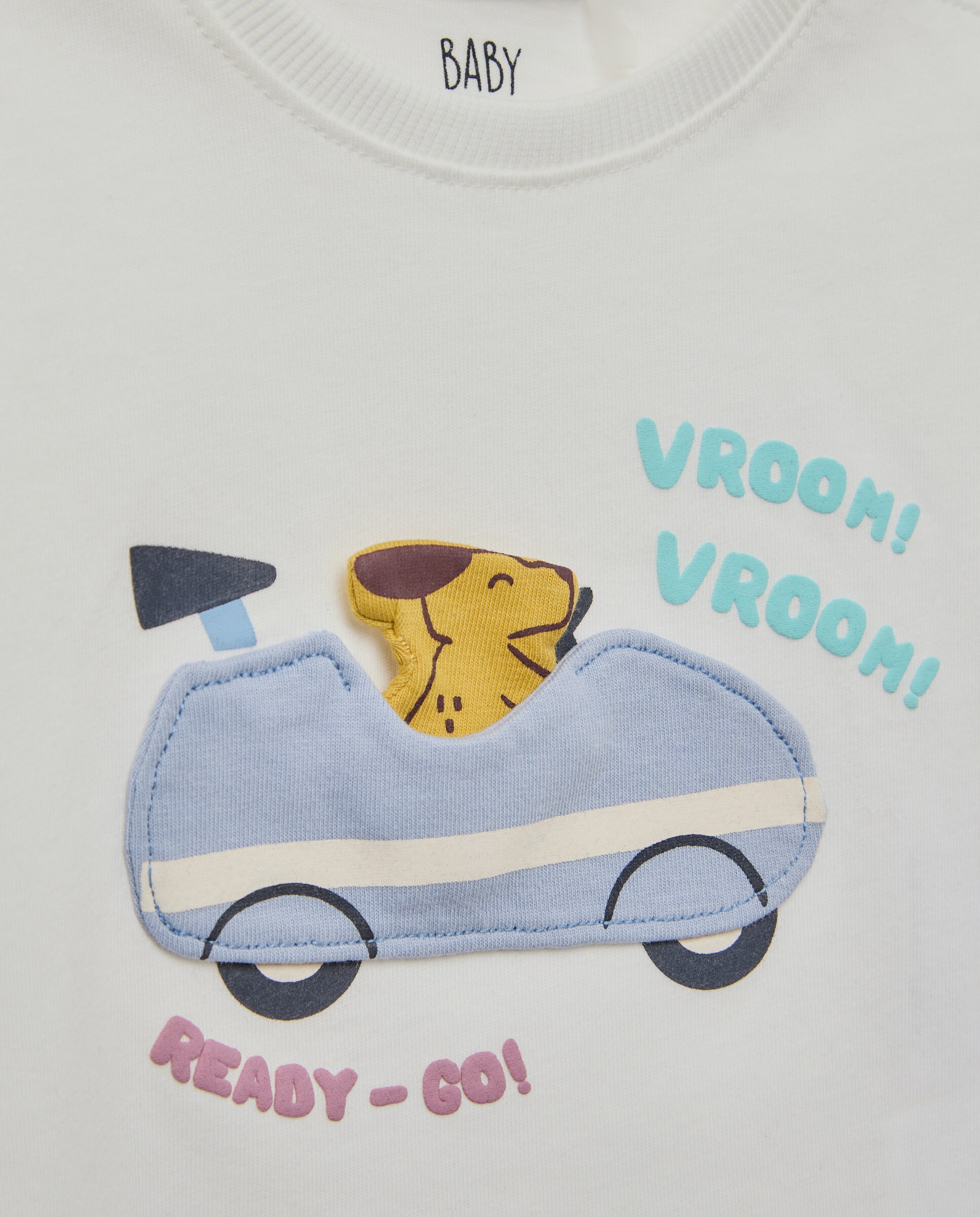 Camiseta manga larga 3D de bebé - Baby El Corte Inglés - Blanco roto Blanco roto-3