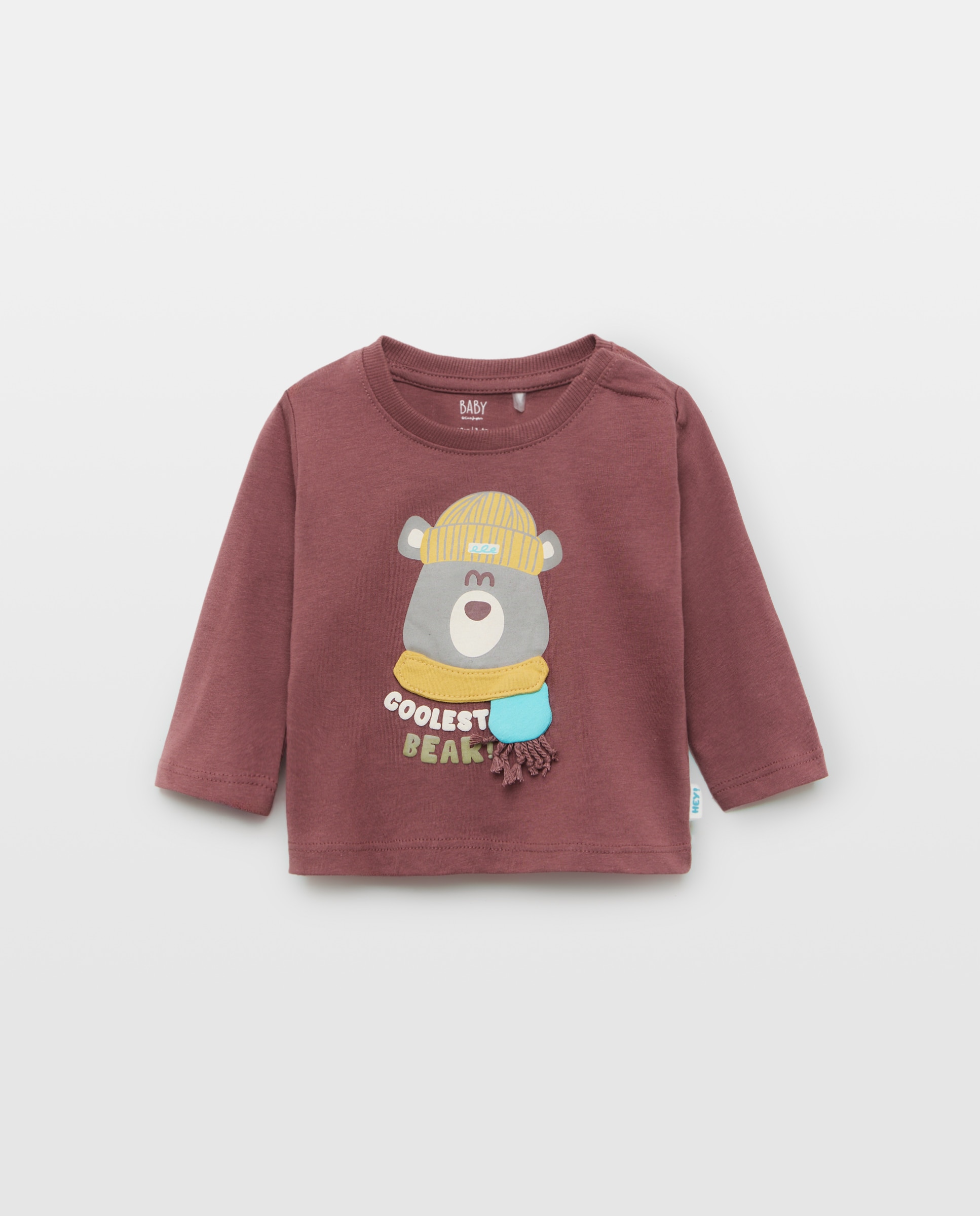 Camiseta manga larga 3D de bebé - Baby El Corte Inglés - 291 Berenjena 291 Berenjena-1