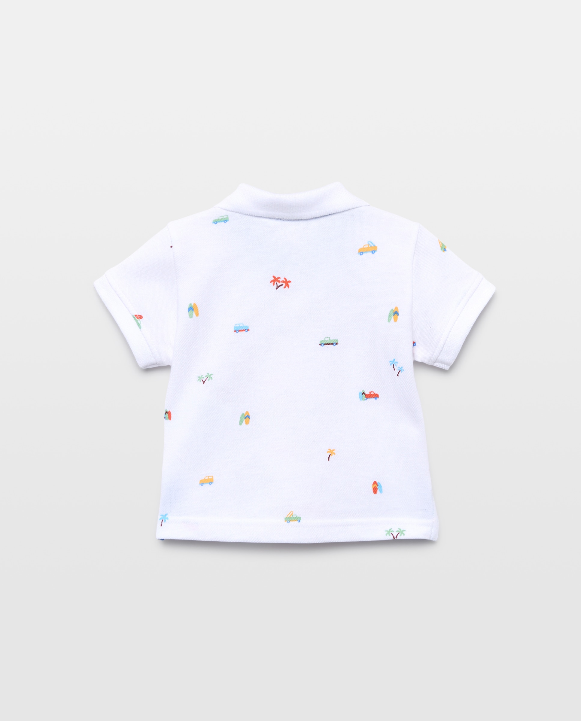 Polo Básico de Bebé com Manga Curta Branco-2