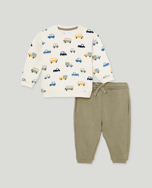 Imagen 0 de Conjunto 2 piezas largo sudadera + pantalón estampado de bebé niño