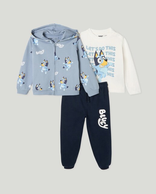 Imagem 0 de Conjunto Comprido de 3 Peças de Bebé com Estampado Bluey