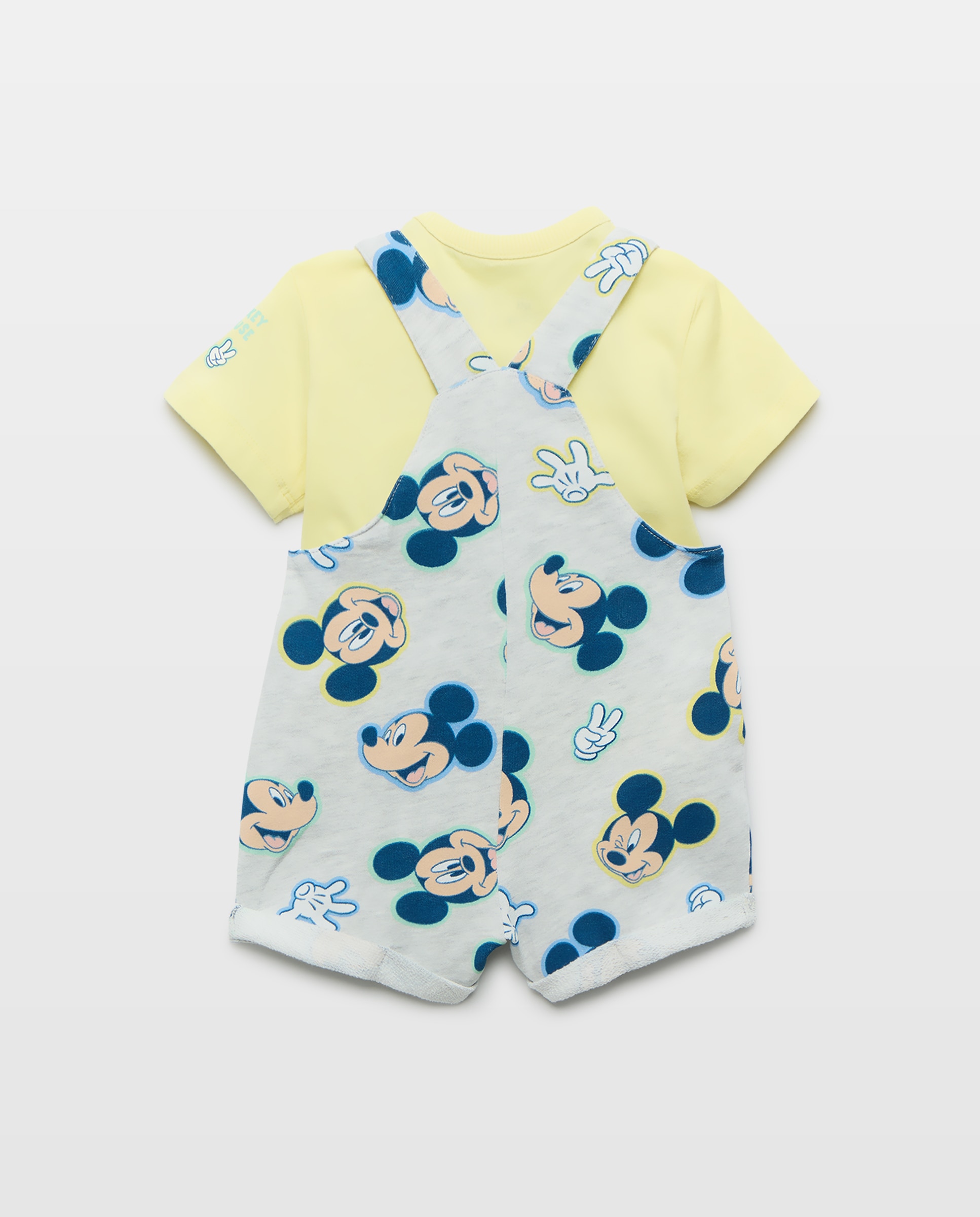 Peto y camiseta de manga corta Mickey de bebé niño - Baby El Corte Inglés - Gris claro Gris claro-2