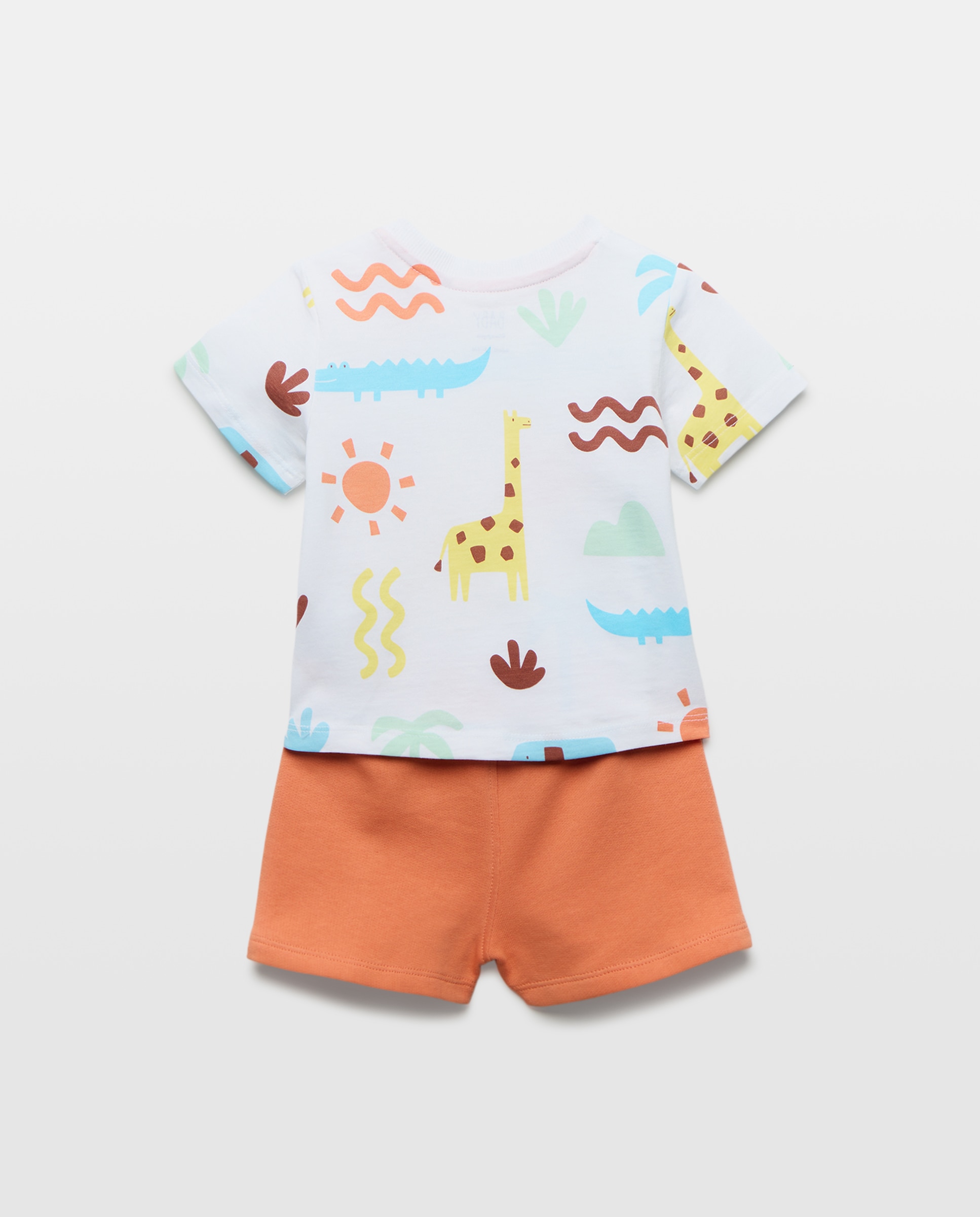 Conjunto de 2 Peças: T-shirt e Calções de Bebé com Estampado Baby El Corte Inglés Verde-2