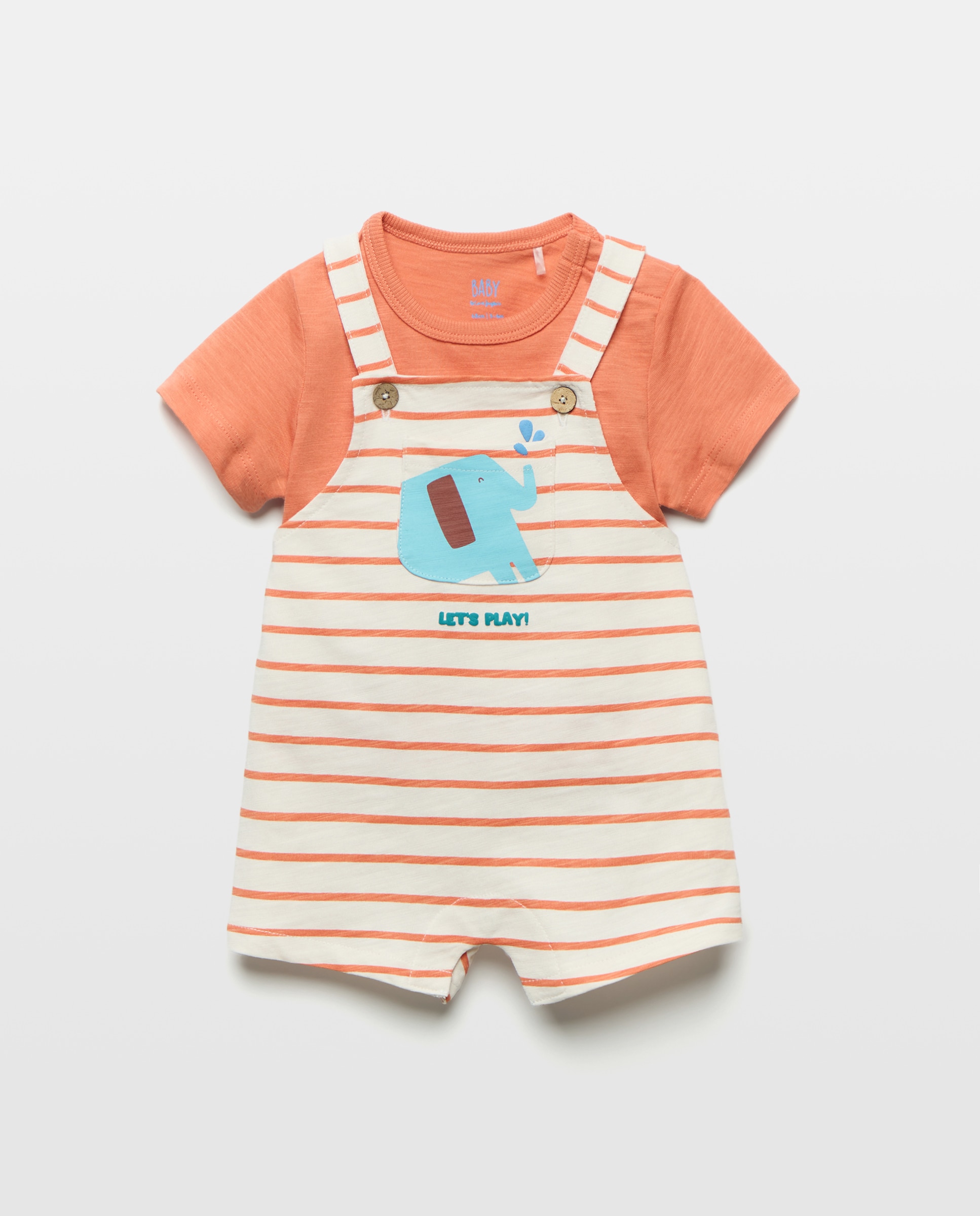 Conjunto de 2 Peças Curto de Bebé Baby El Corte Inglés 660 Laranja-1