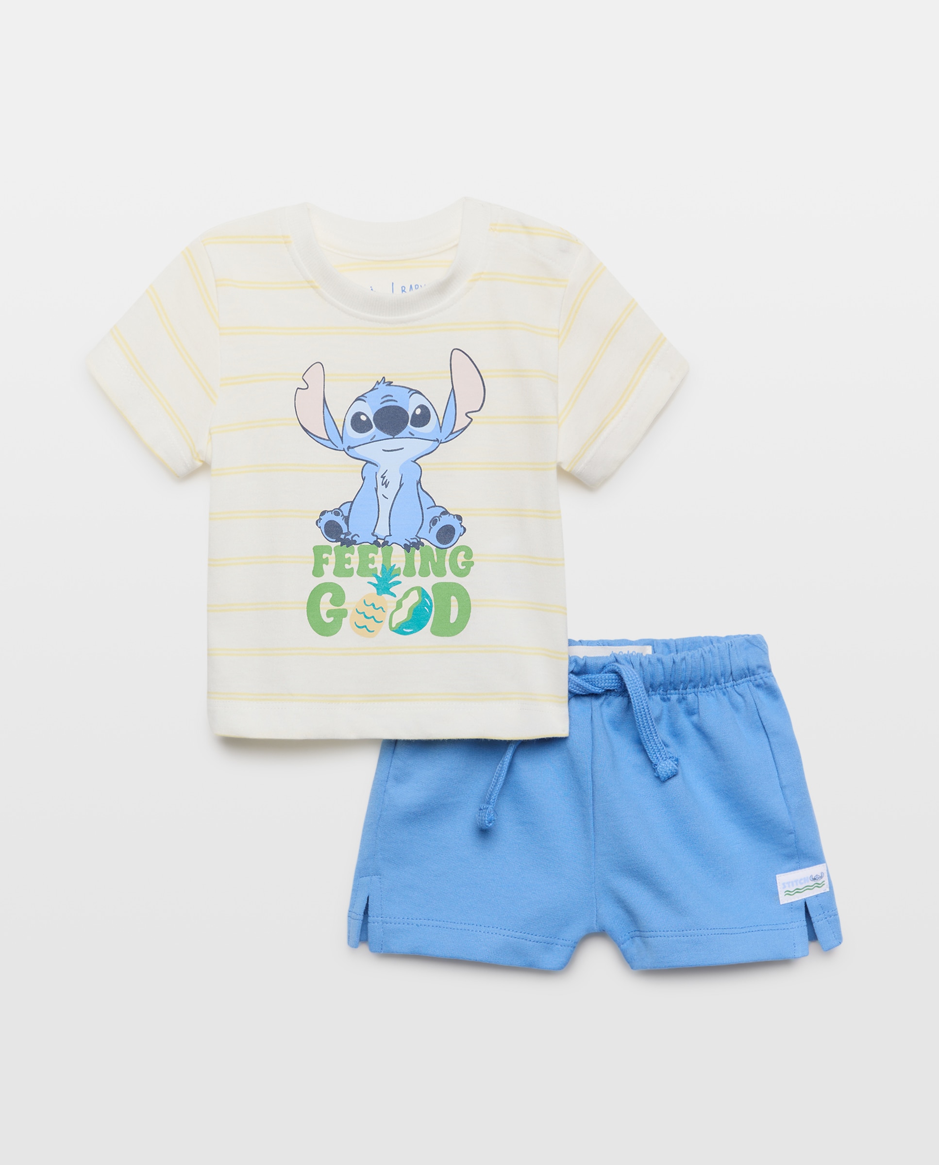 Imagem 0 de Conjunto de 2 Peças de Bebé com Manga Curta e Estampado Stitch