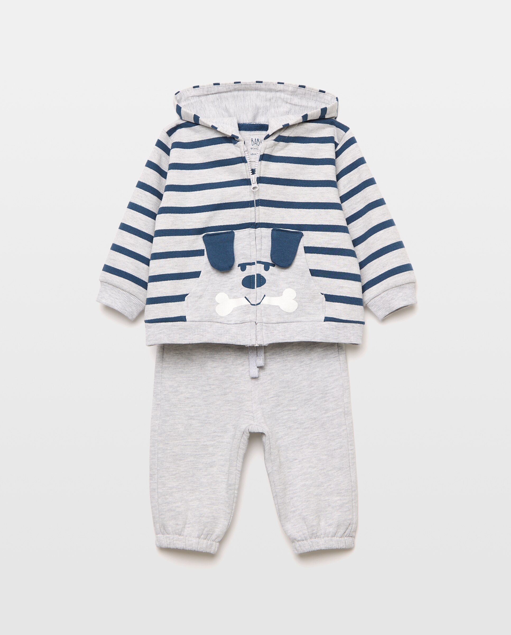 Imagem 0 de Conjunto de Comprido de 3 Peças de Bebé com Sweatshirt Aberta e Calças de Felpa