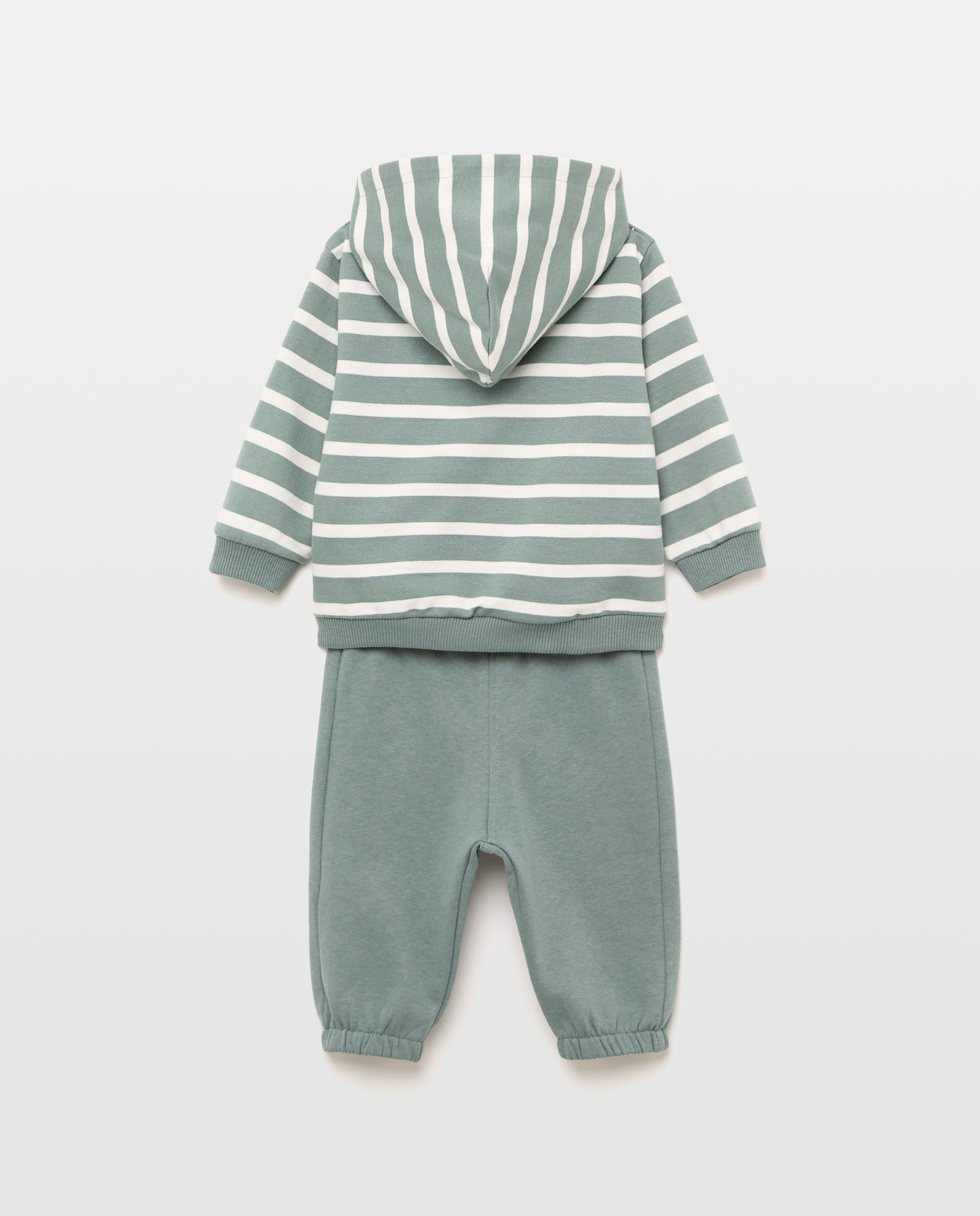 Conjunto de Comprido de 3 Peças de Bebé com Sweatshirt Aberta e Calças de Felpa Baby El Corte Inglés 530 Verde Escuro-2