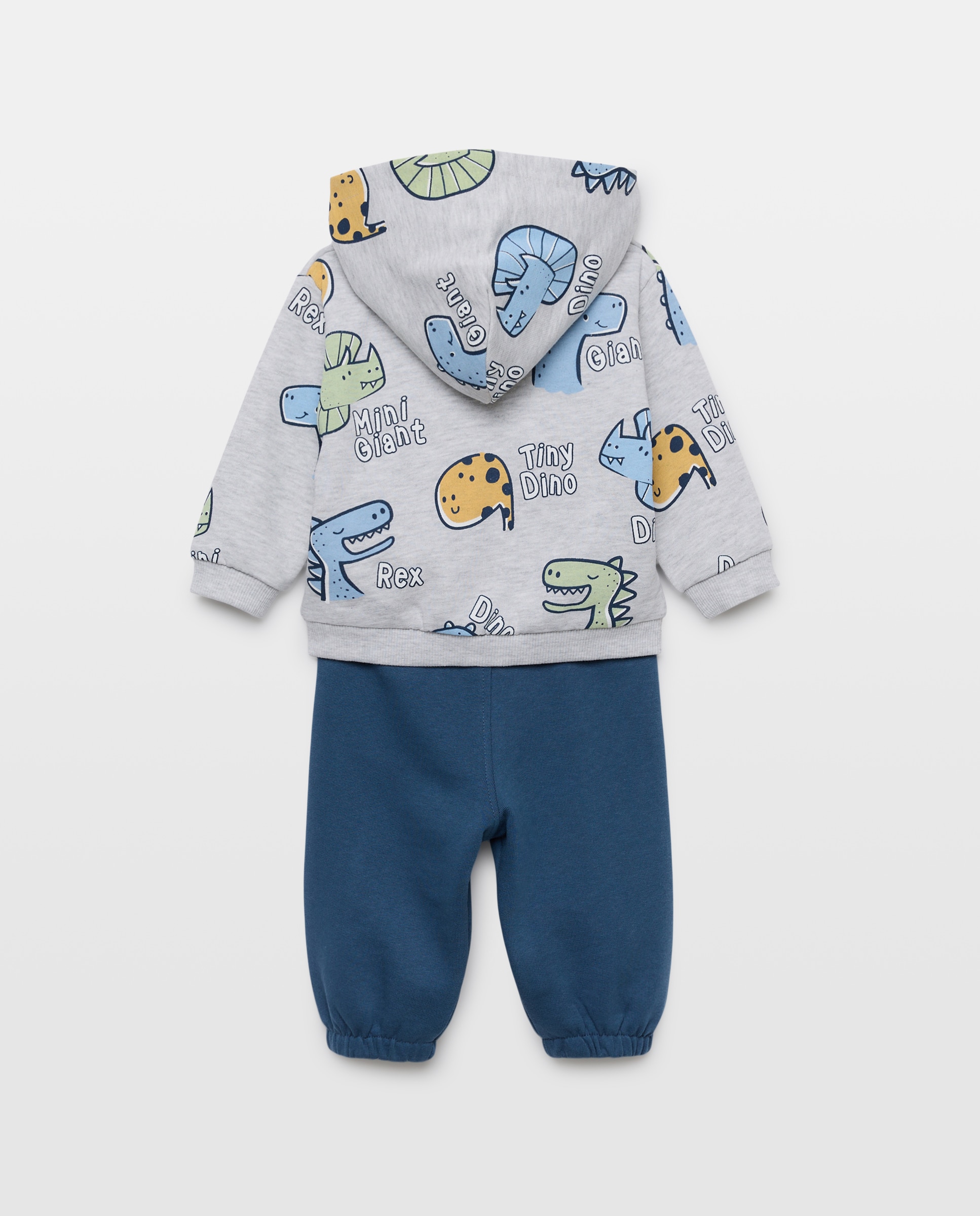Conjunto de Comprido de 3 Peças de Bebé com Sweatshirt Aberta e Calças de Felpa Baby El Corte Inglés Cinzento-claro-2
