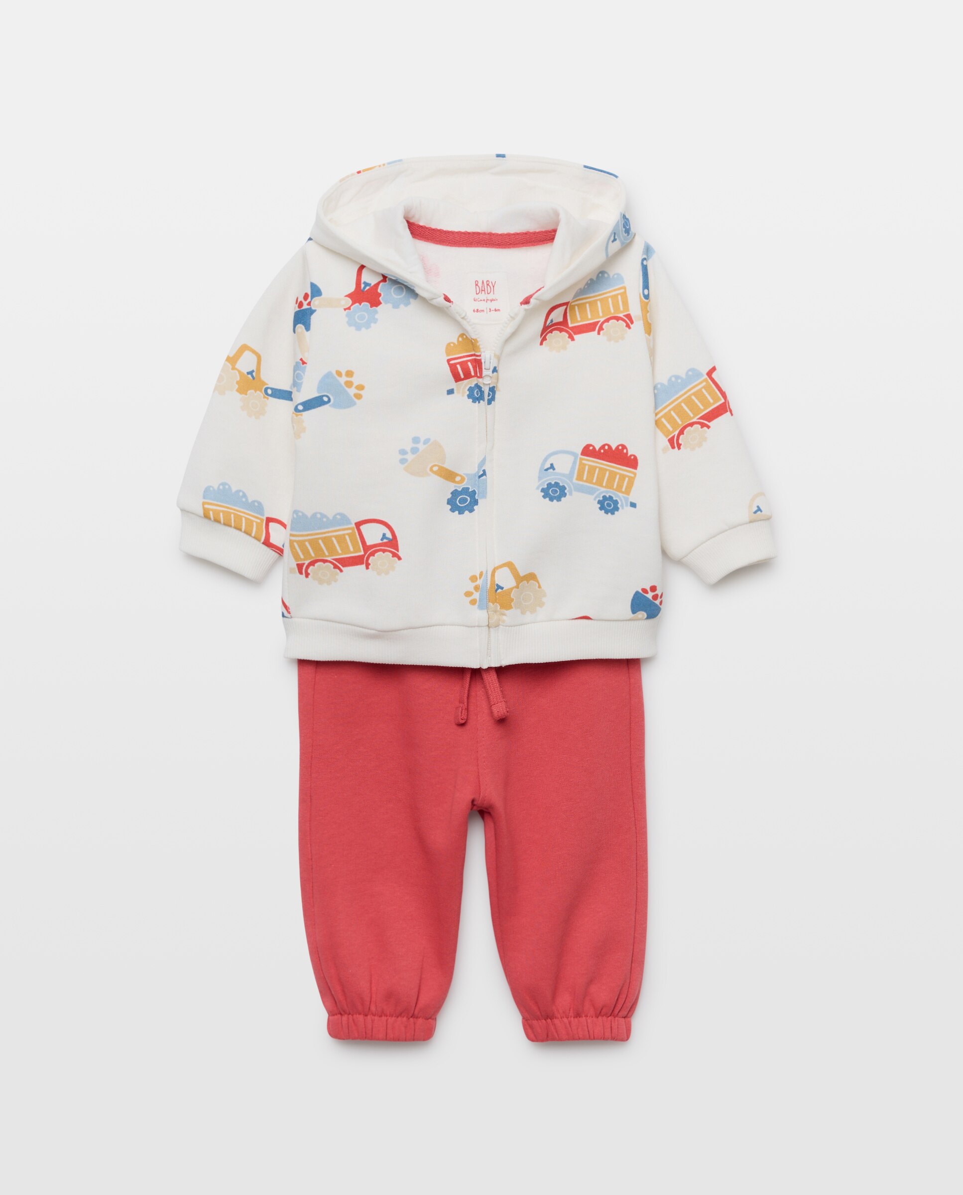 Imagem 0 de Conjunto de Comprido de 3 Peças de Bebé com Sweatshirt Aberta e Calças de Felpa