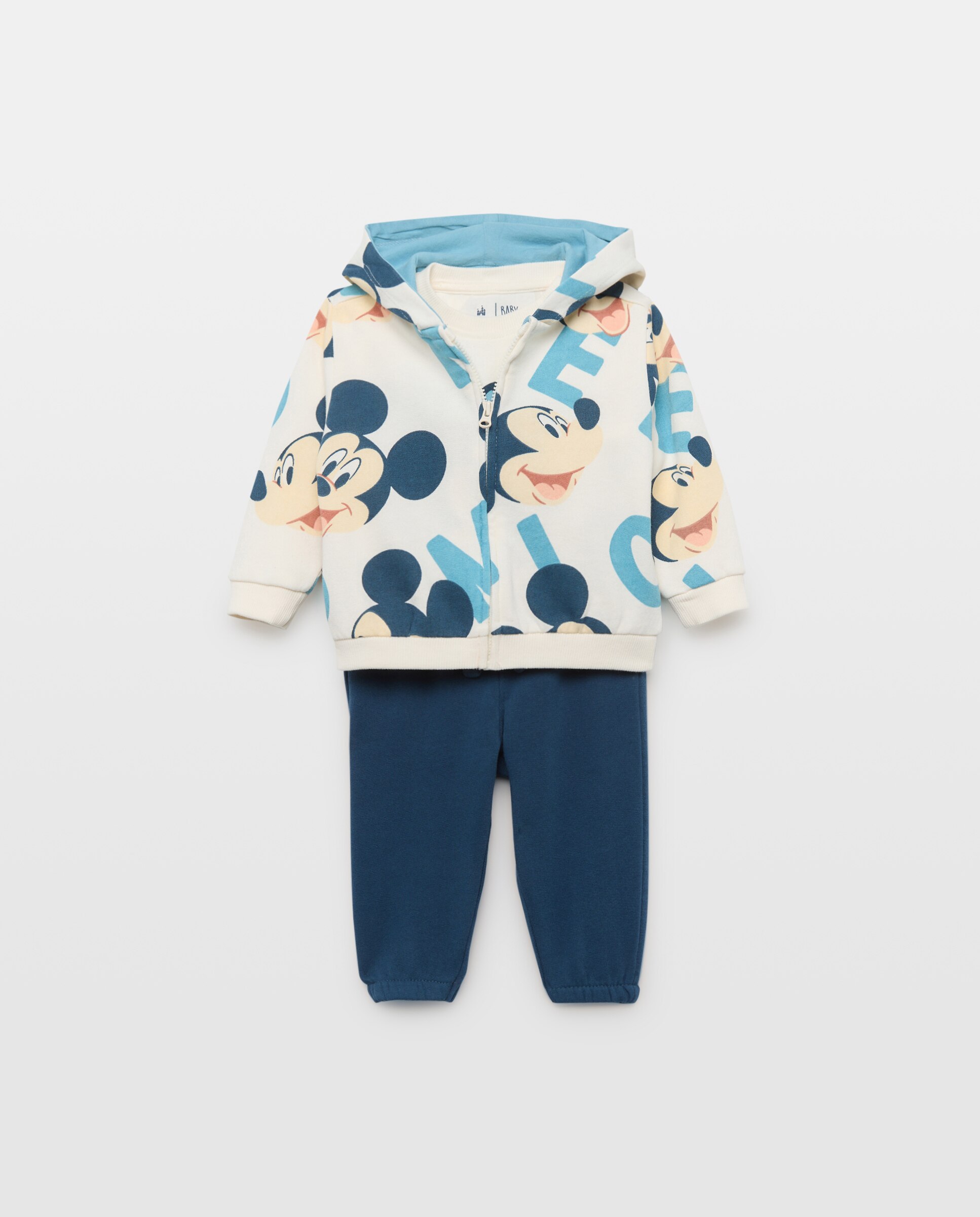 Imagem 0 de Conjunto Comprido de 3 Peças de Bebé com Fantasia Mickey 3D com Orelhas