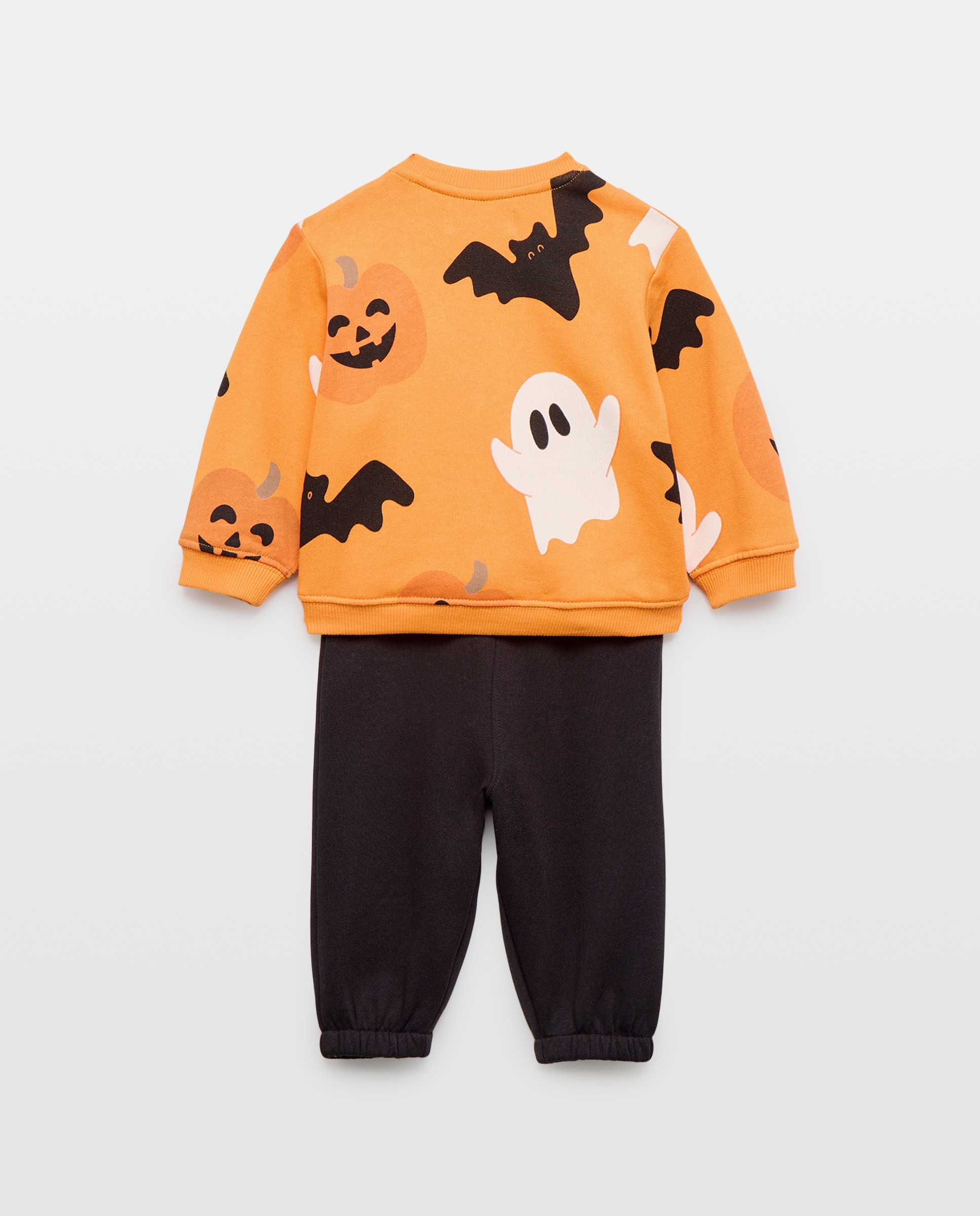 Conjunto de 2 Peças Comprido de Bebé com Fantasia Halloween 660 Laranja-2