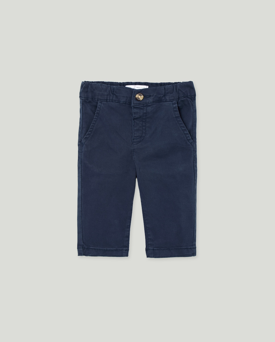 Calças Chino Lisas de Bebé Azul-marinho-1
