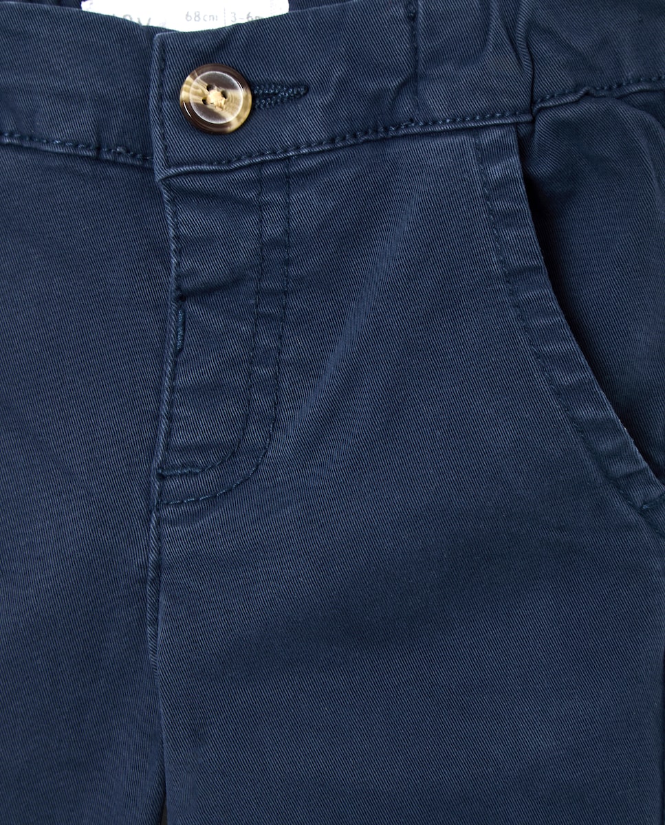 Calças Chino Lisas de Bebé Azul-marinho-3