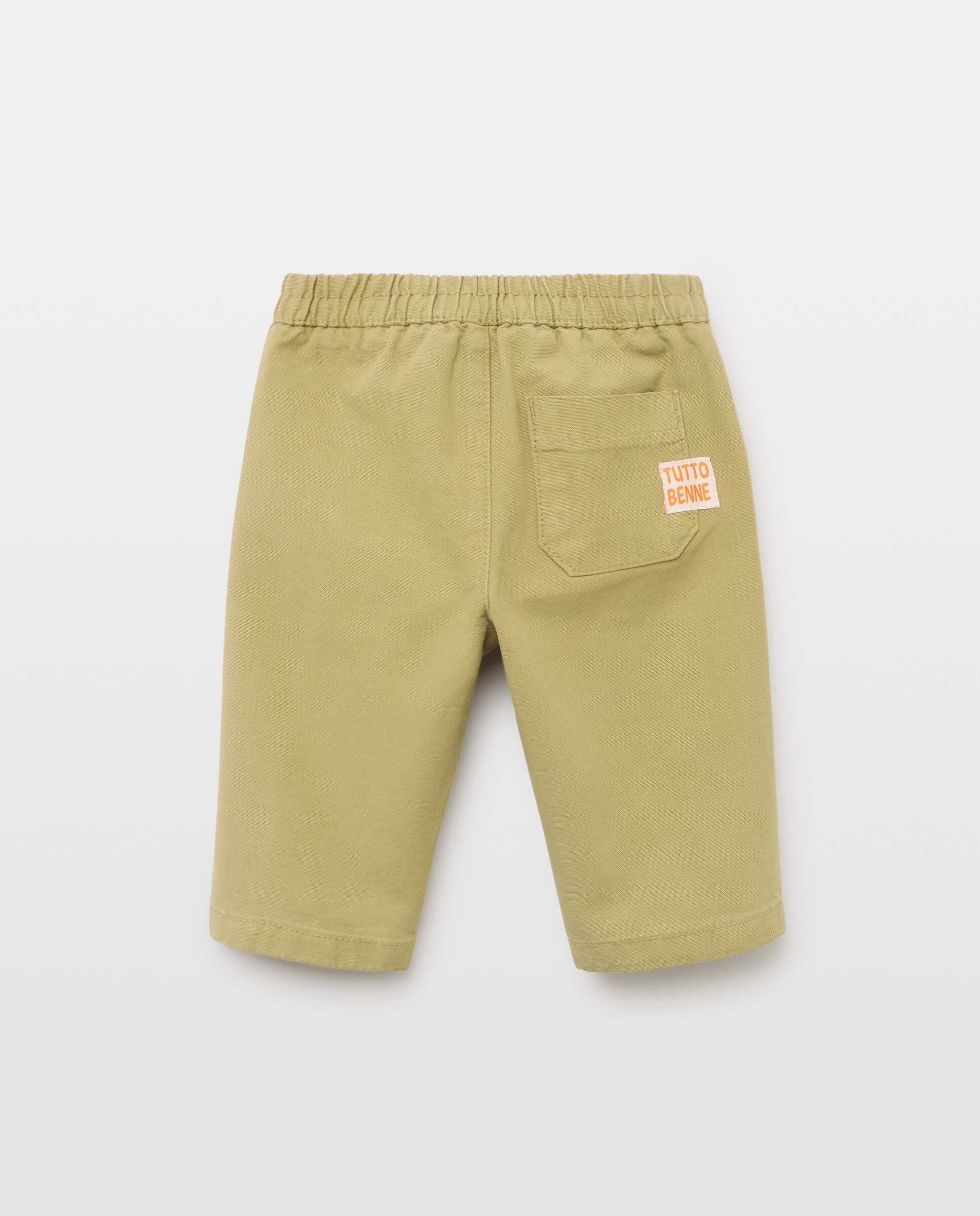 Calças de Lona Lisas de Bebé Baby El Corte Inglés 530 Verde Escuro-2