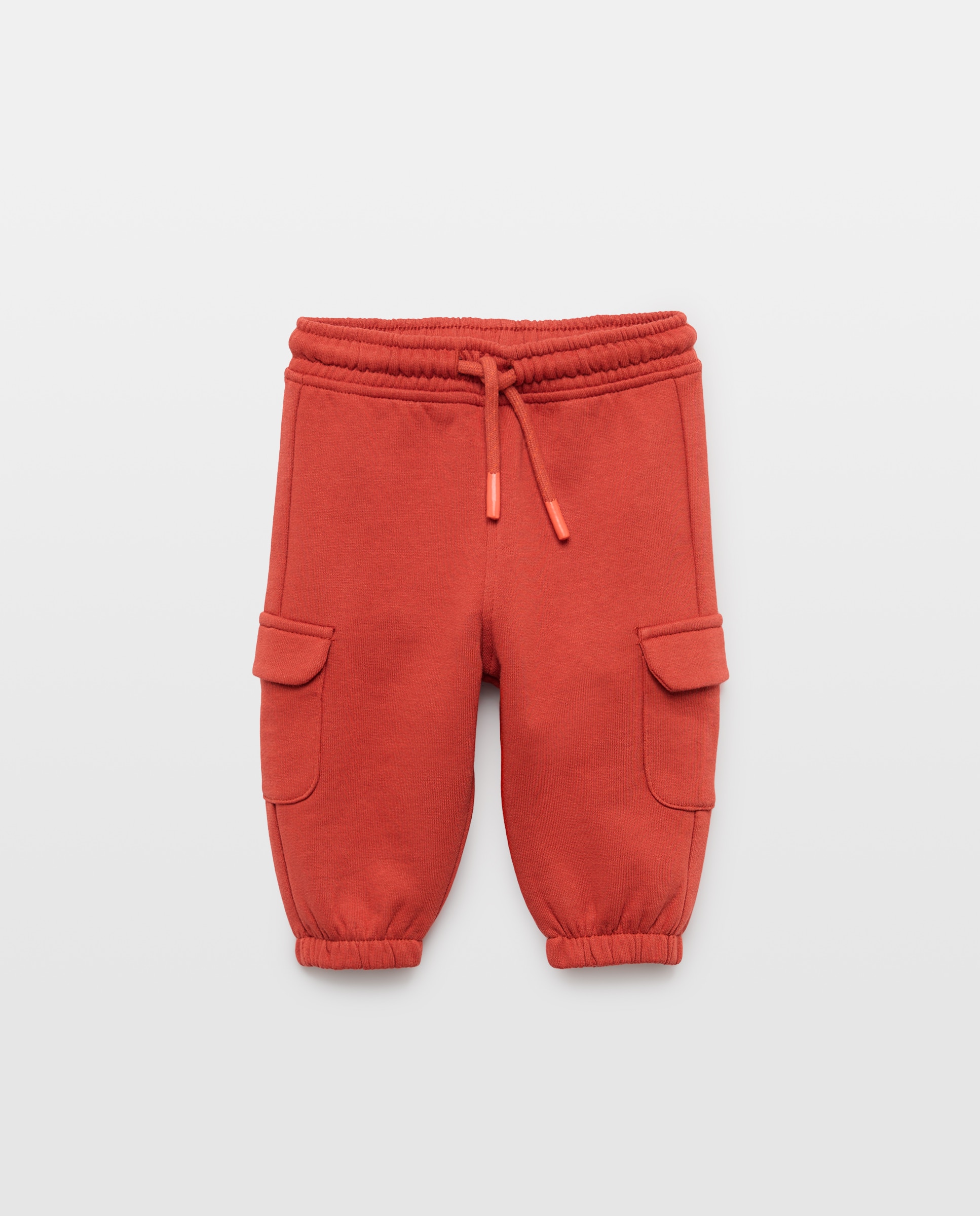 Calças de Felpa Lisa de Bebé 600 Vermelho-1