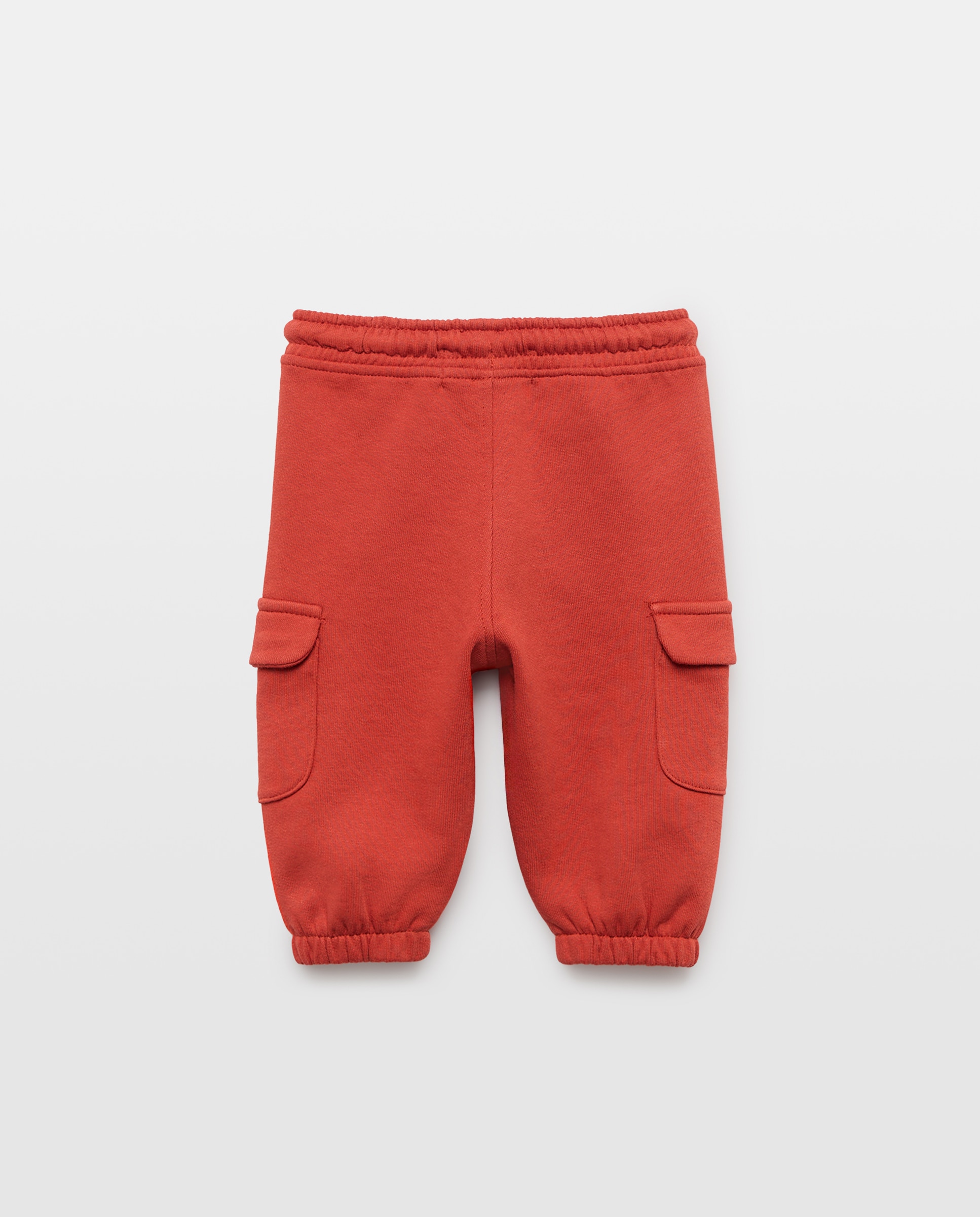 Calças de Felpa Lisa de Bebé 600 Vermelho-2