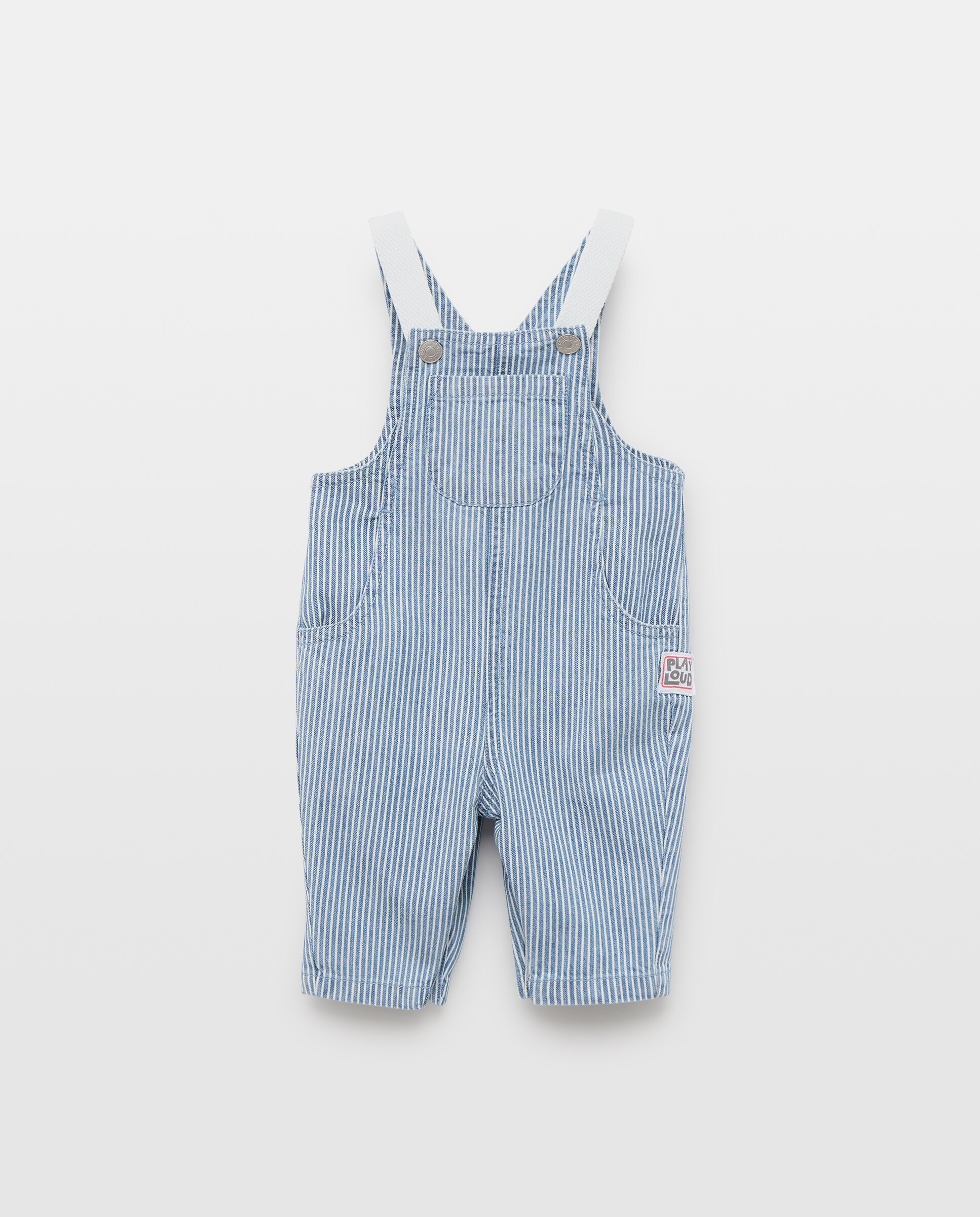 Peto largo sarga rayas de bebé niño - Baby El Corte Inglés - Gris claro Gris claro-1