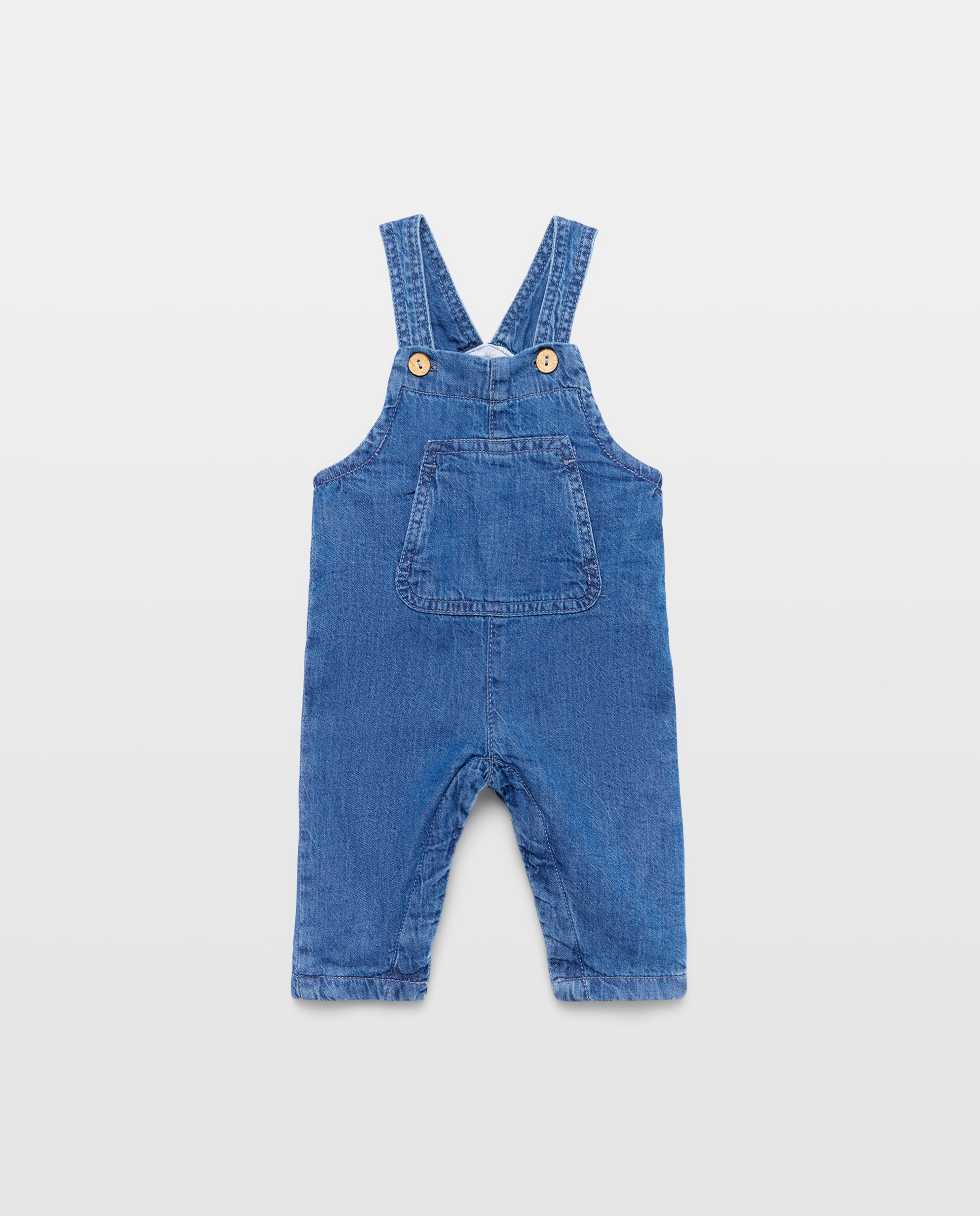 Peto de bebé largo denim forrado - Baby El Corte Inglés - Azul pálido Azul pálido-1