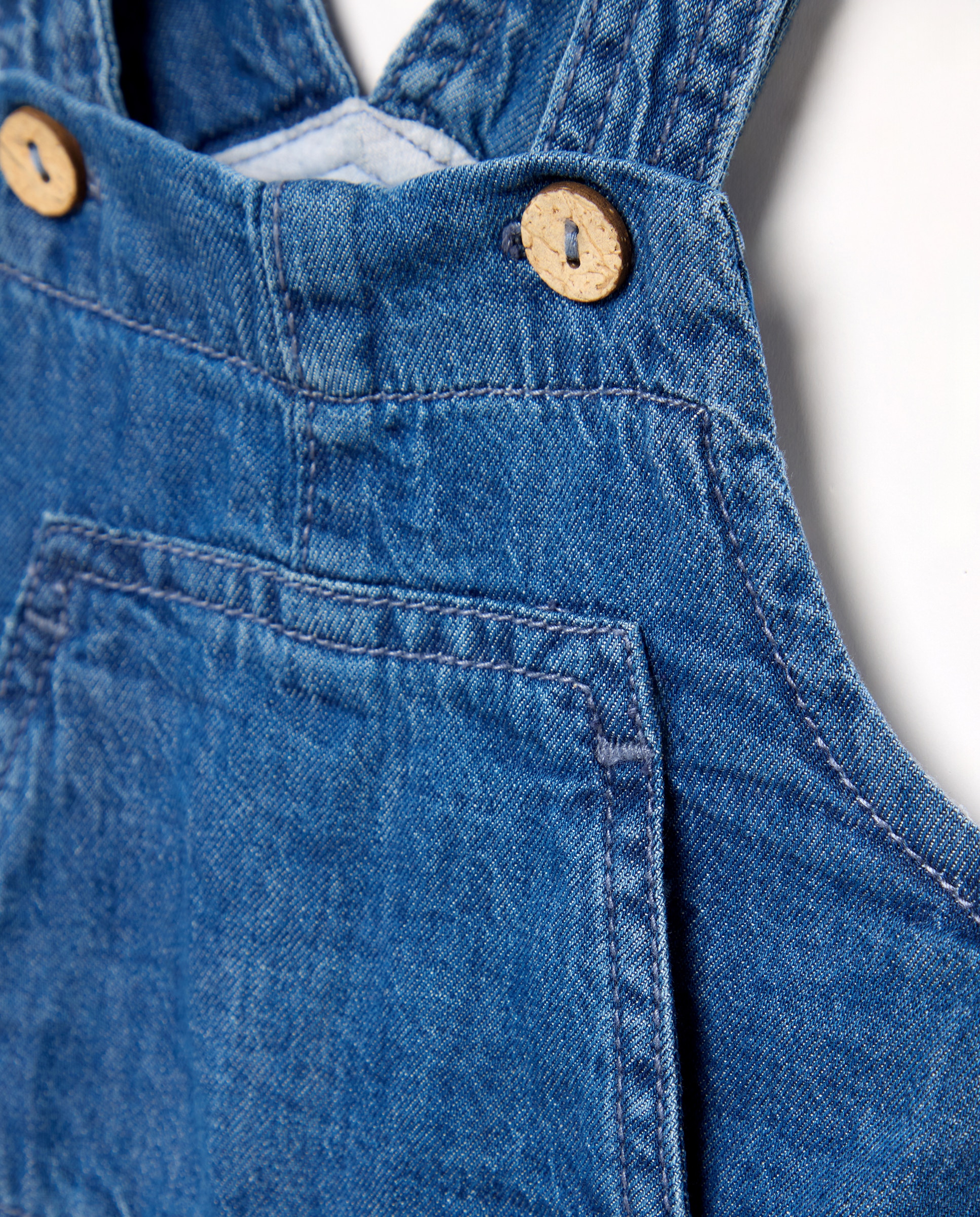 Peto de bebé largo denim forrado - Baby El Corte Inglés - Azul pálido Azul pálido-3