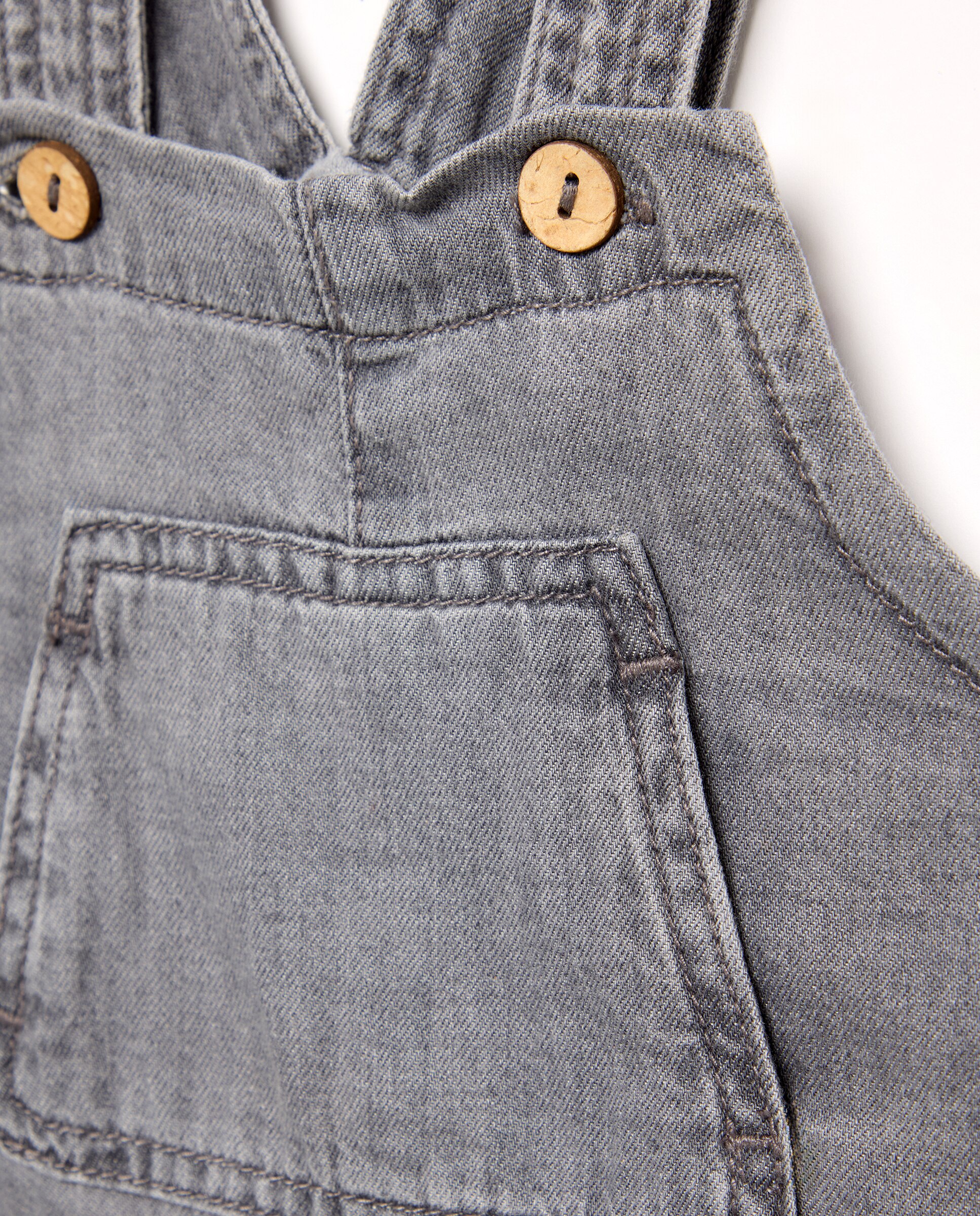 Peto de bebé largo denim forrado - Baby El Corte Inglés - 820 Gris medio 820 Gris medio-3