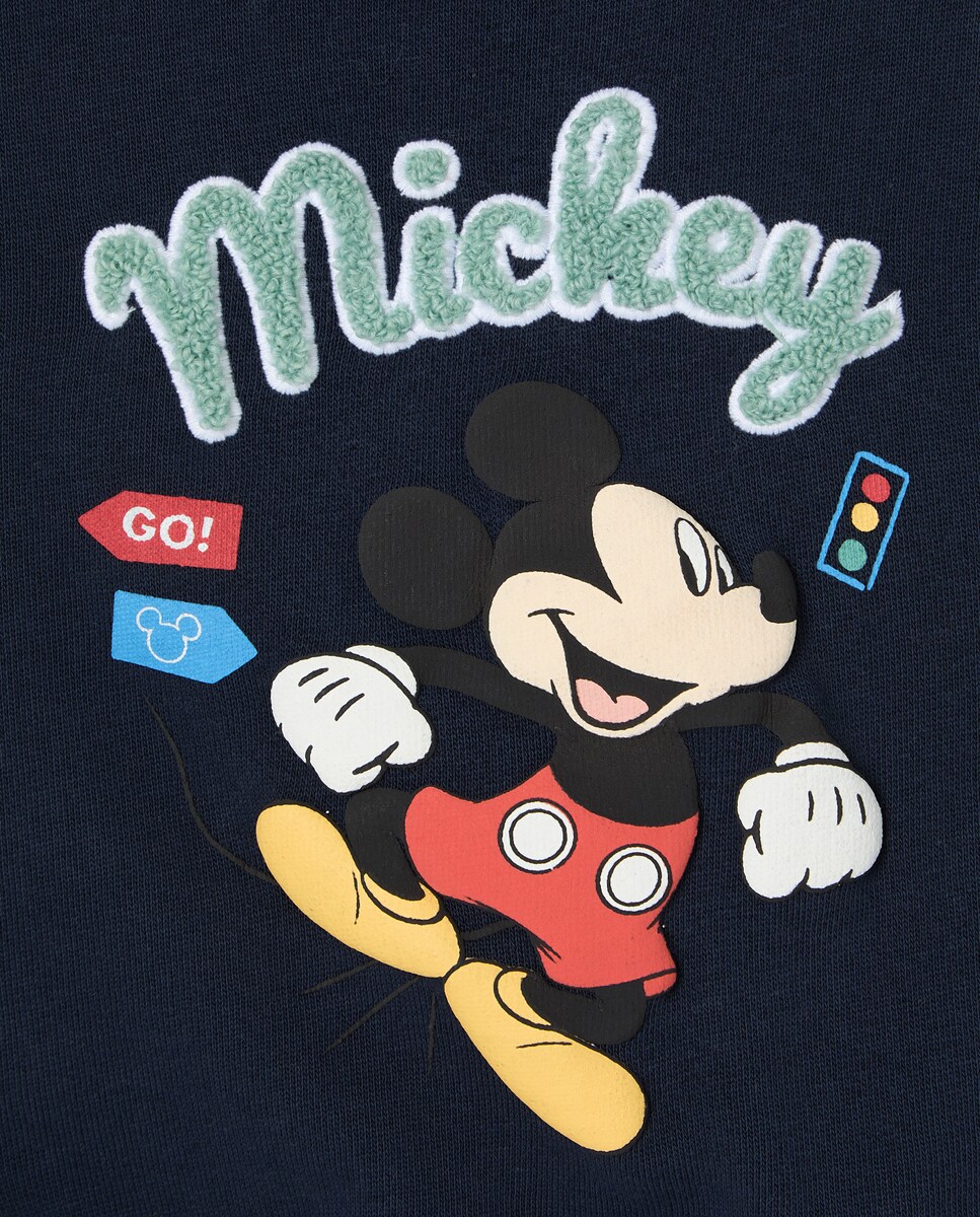 Sweatshirt Fechada de Bebé Mickey Azul-marinho-3