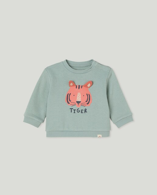 Imagem 0 de Sweatshirt Fechada de Bebé com Gola Redonda e Estampado 3D Tiger