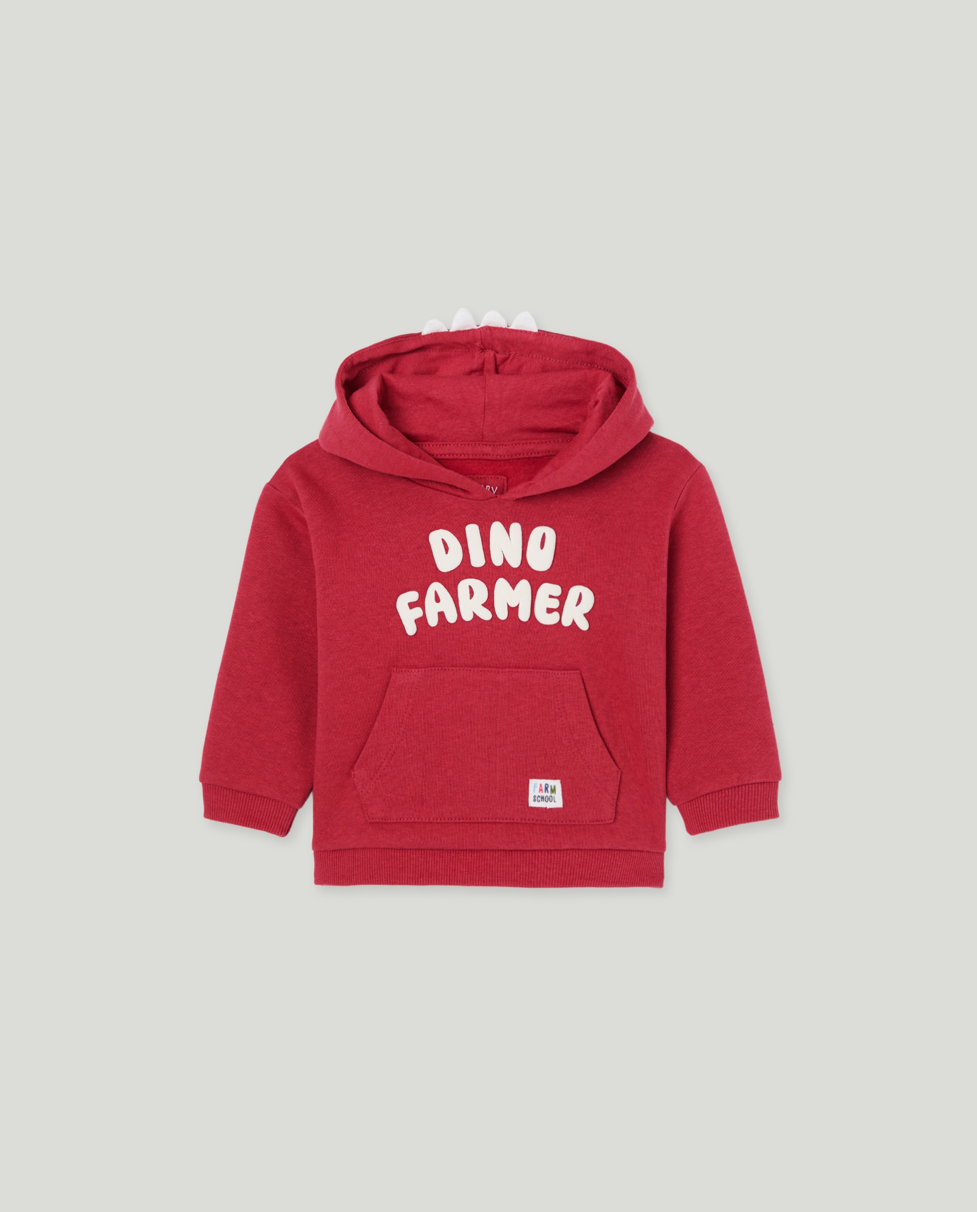 Sweatshirt Fechada de Bebé com Capuz e Estampado Posicional 3D 600 Vermelho-1