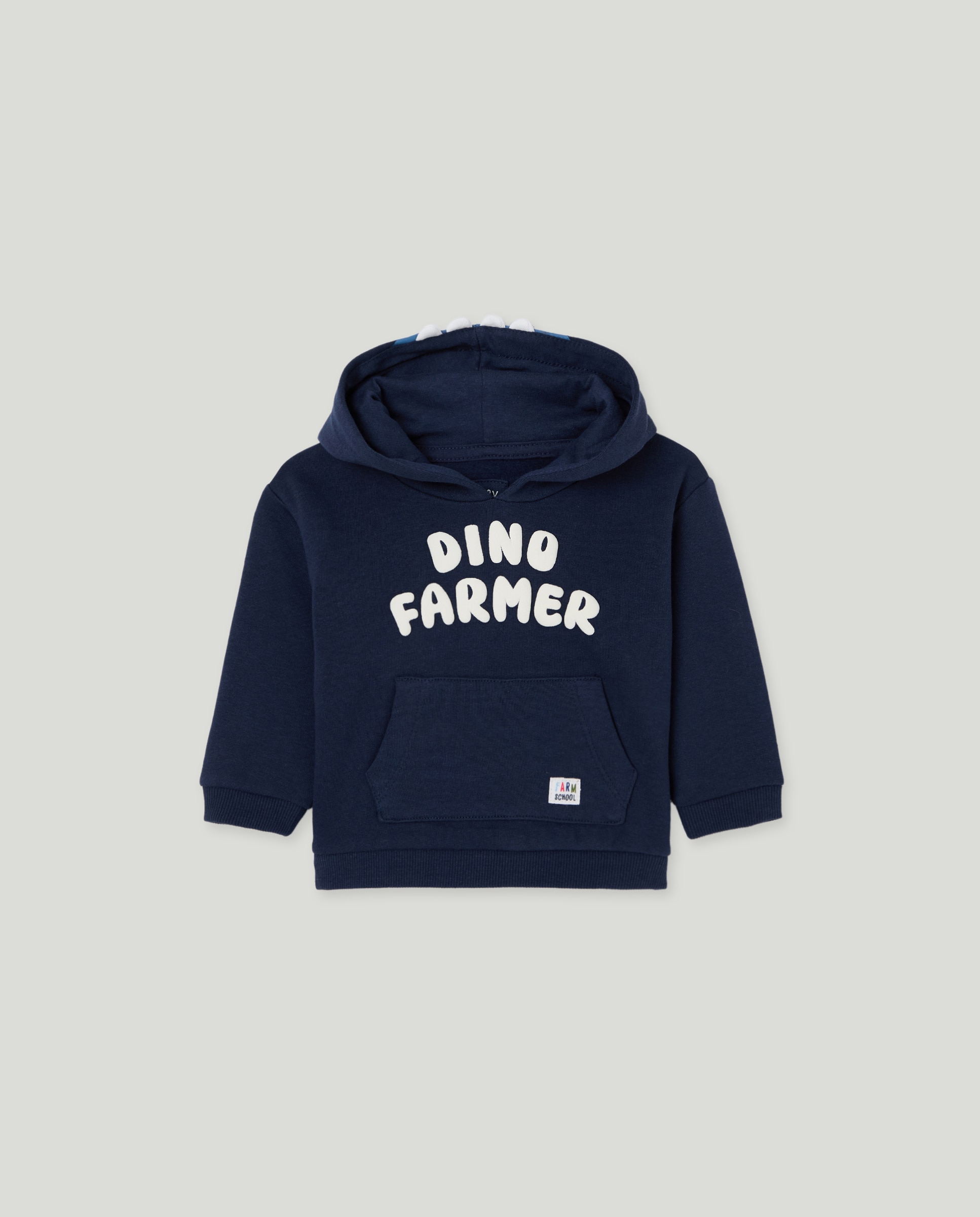 Sweatshirt Fechada de Bebé com Capuz e Estampado Posicional 3D Azul-marinho-1