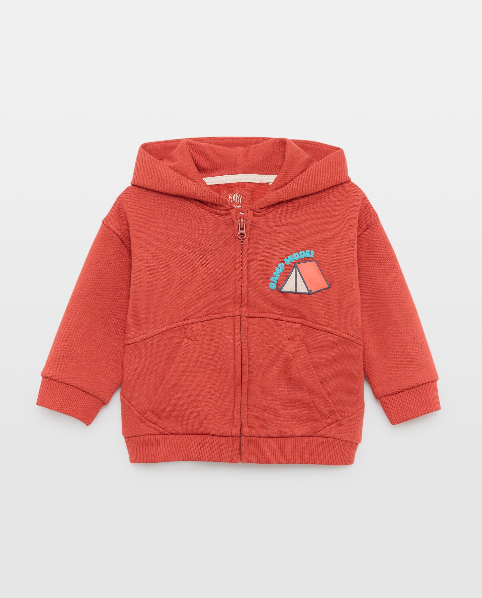 Sweatshirt Aberta de Bebé com Capuz 600 Vermelho-1