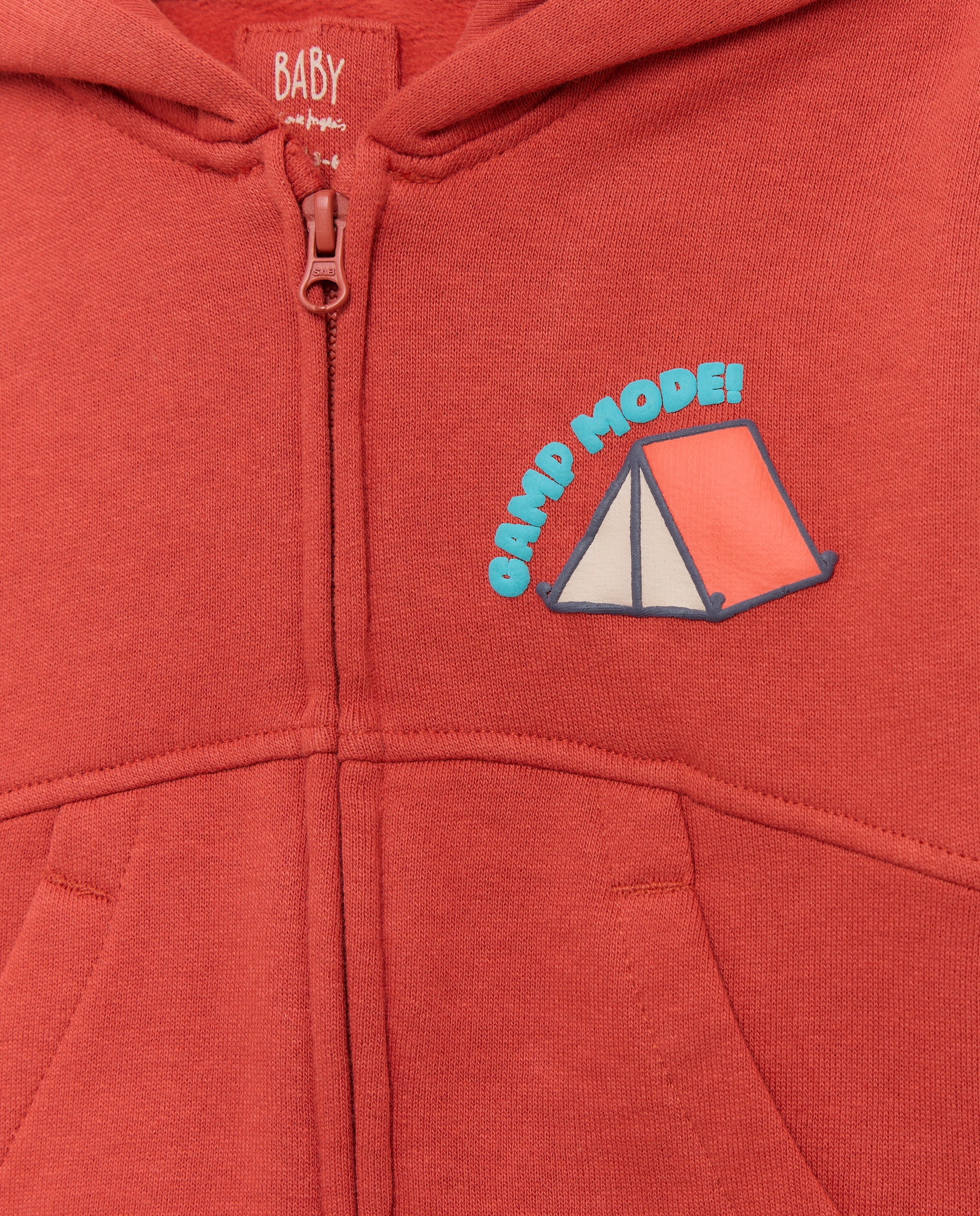 Sweatshirt Aberta de Bebé com Capuz 600 Vermelho-3
